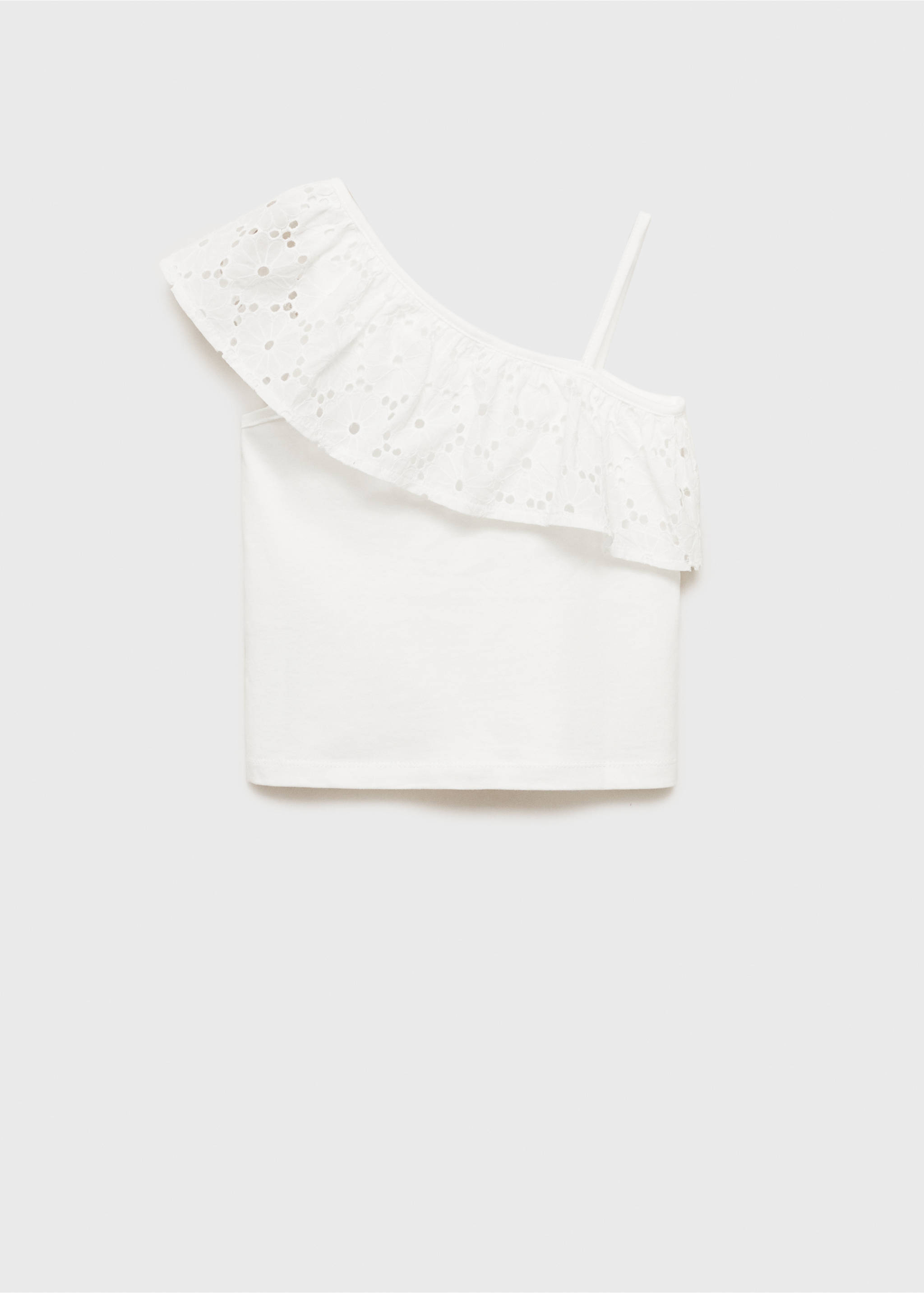 Ruffled asymmetric T-shirt - Article without model, Off White. Ref: 87025961-00.