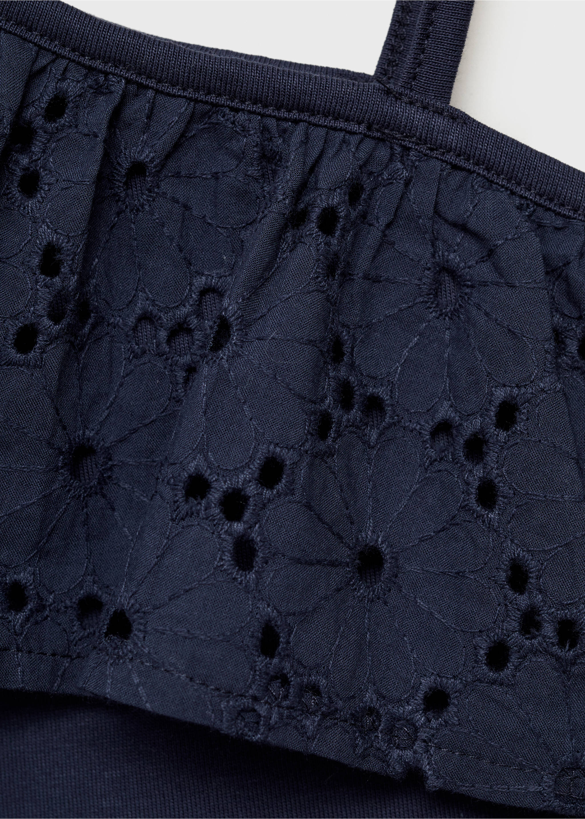 Ruffled asymmetric T-shirt - Details of the article 8, Navy. Ref: 87025961-00.