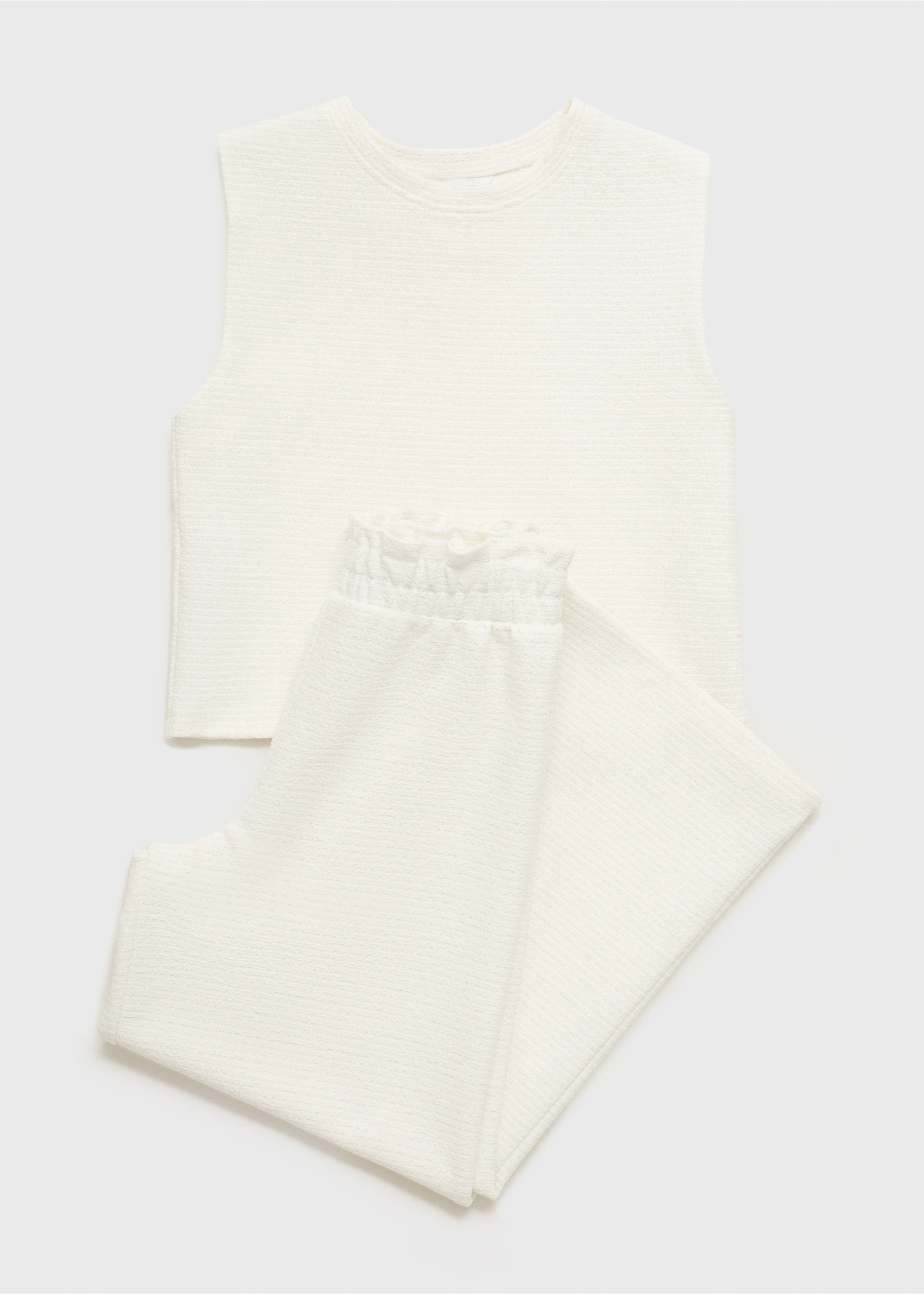 T-shirt coton texturé - Détail de l'article 8, Blanc cassé. Ref: 87025962-00.