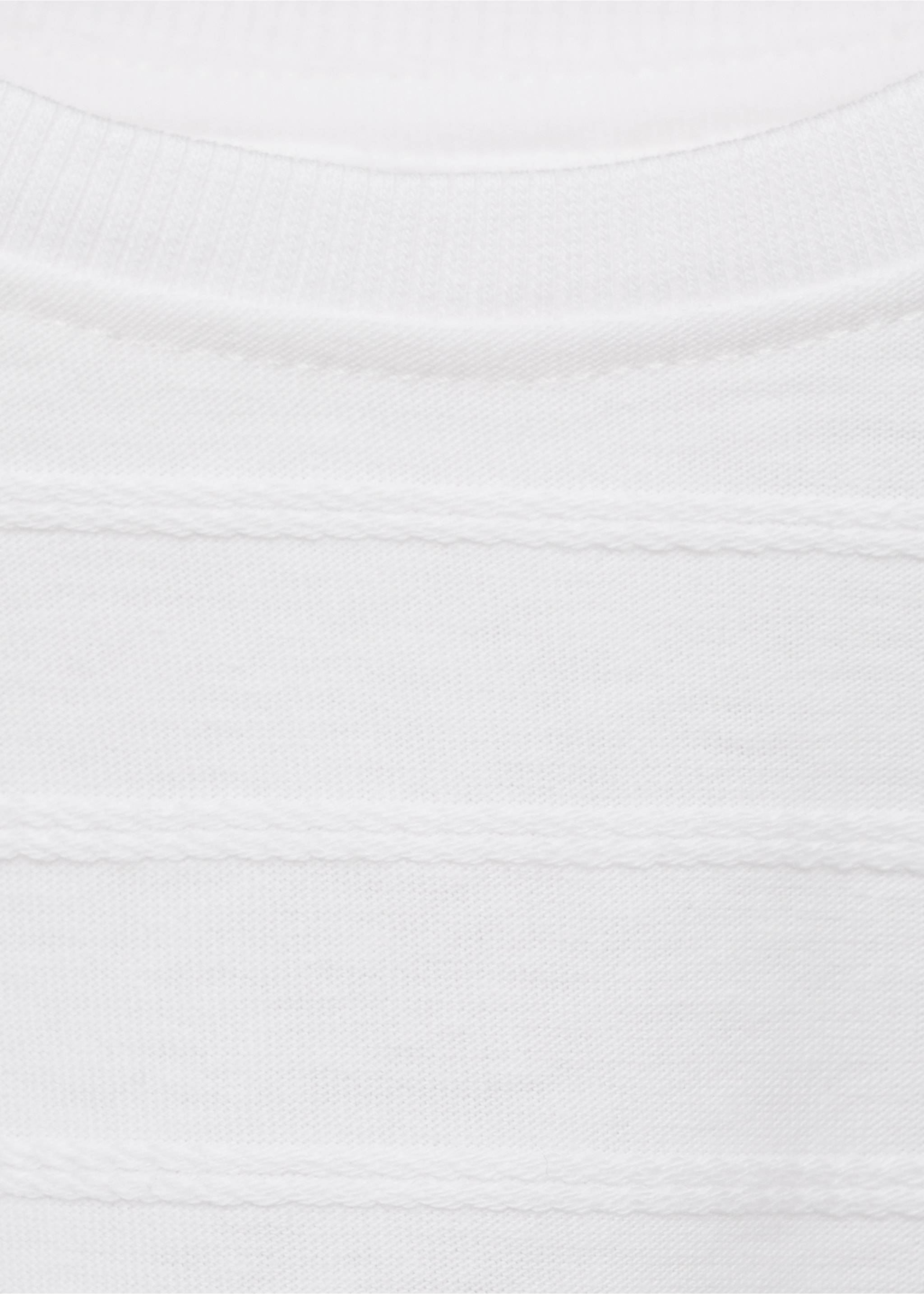 T-Shirt Baumwolle Streifen Relief - Detail des Artikels 8, Cremeweiß. Ref: 87025964-00.