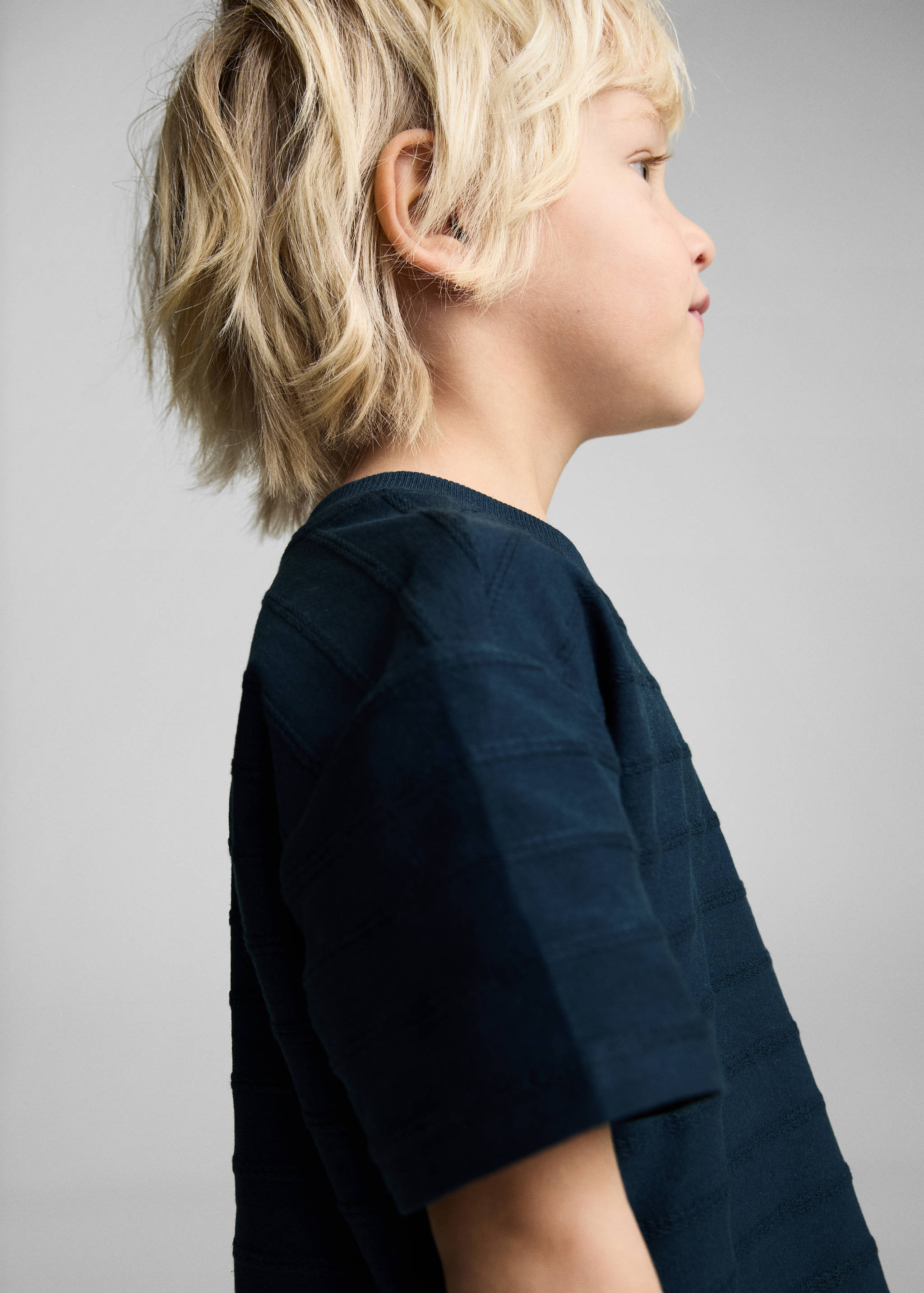 T-Shirt Baumwolle Streifen Relief - Detail des Artikels 1