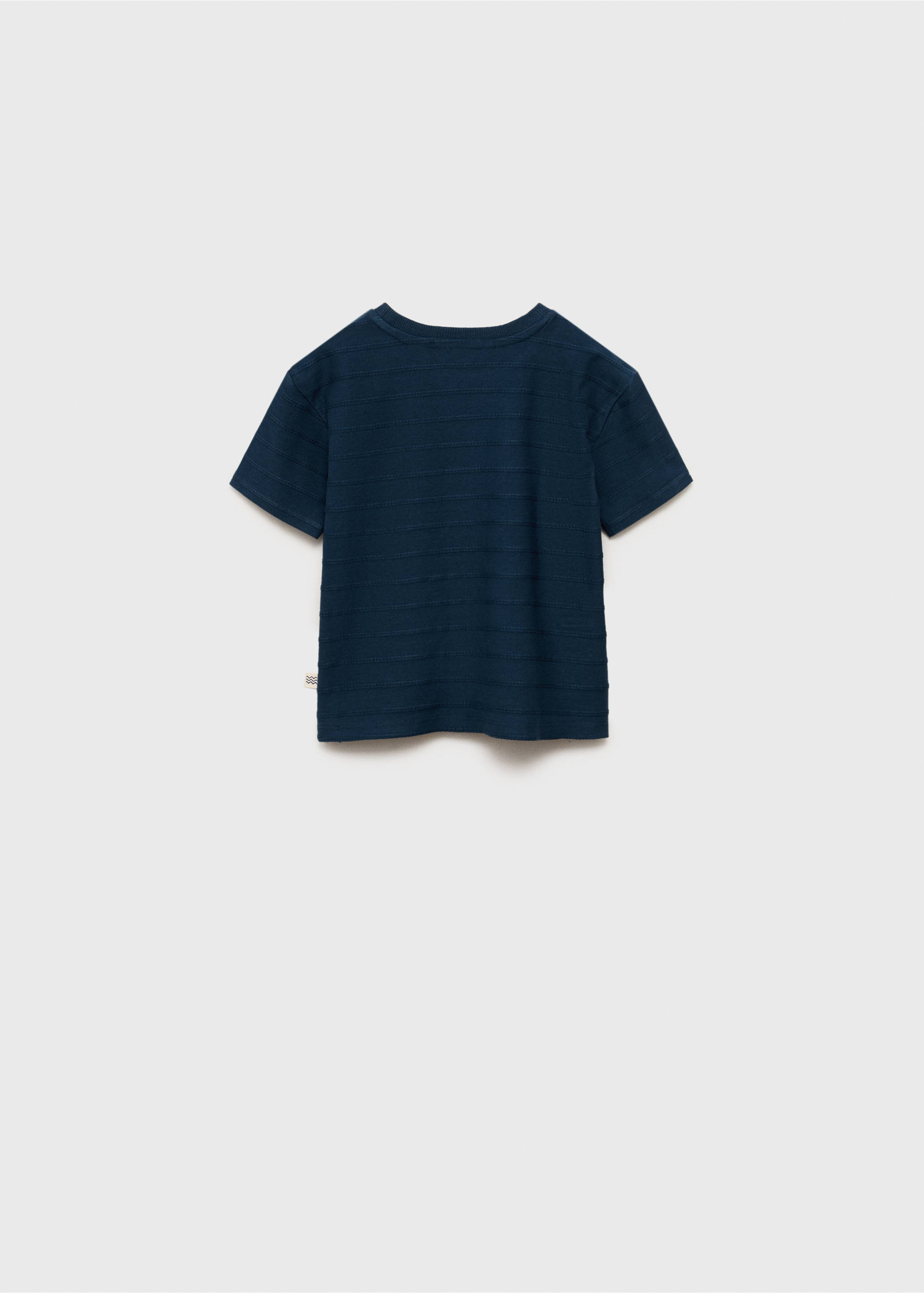 Embossed striped cotton T-shirt - Reverse of the article, Dark Navy. Ref: 87025964-00.