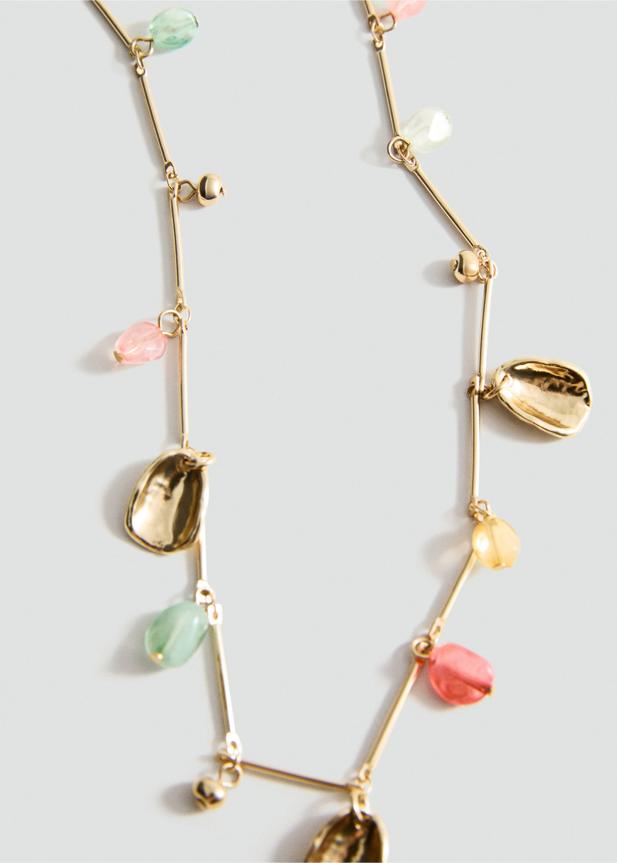 Collar cadena abalorios combinados - Plano medio, Oro. Ref: 87025967-00.