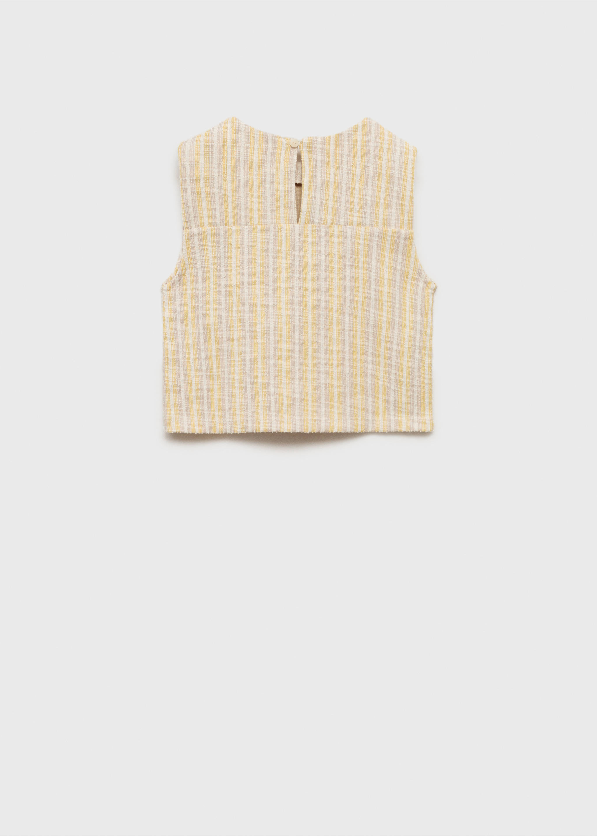 T-shirt rayures texturé - Verso de l’article, Jaune pastel. Ref: 87025978-00.