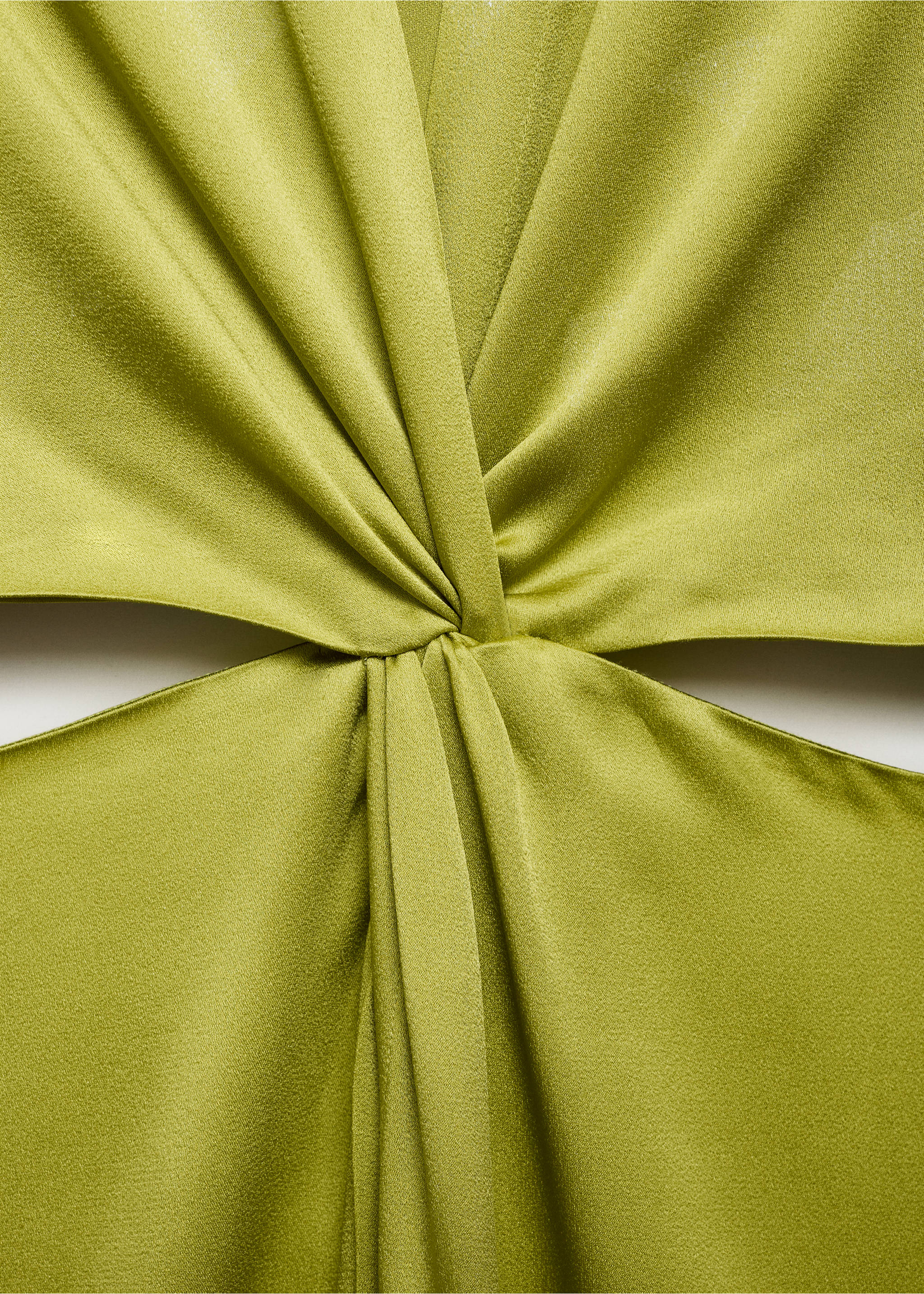 Draped shirt dress with side openings - Details of the article 8, Lime. Ref: 87025989-00.