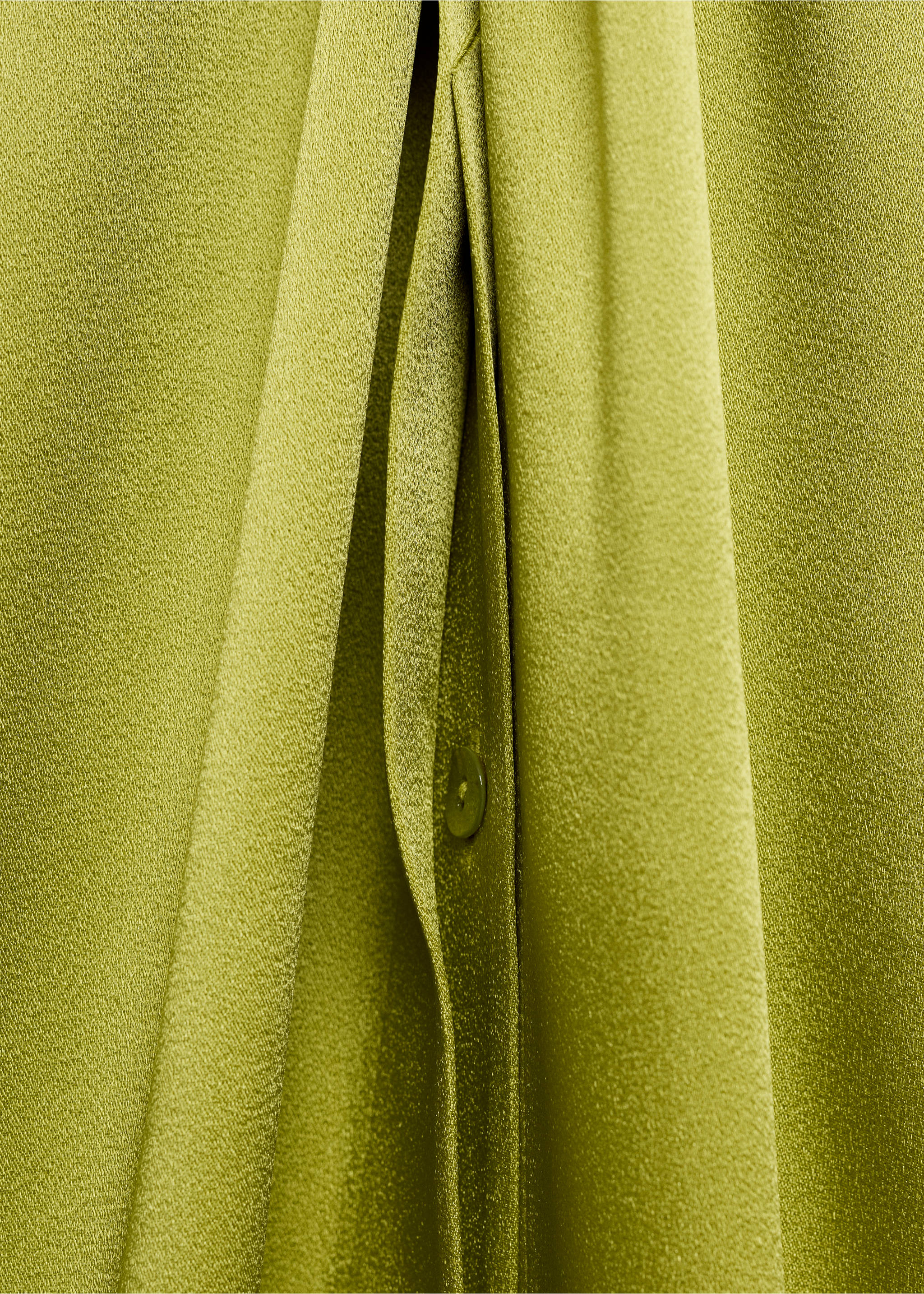Draped shirt dress with side openings - Details of the article 0, Lime. Ref: 87025989-00.