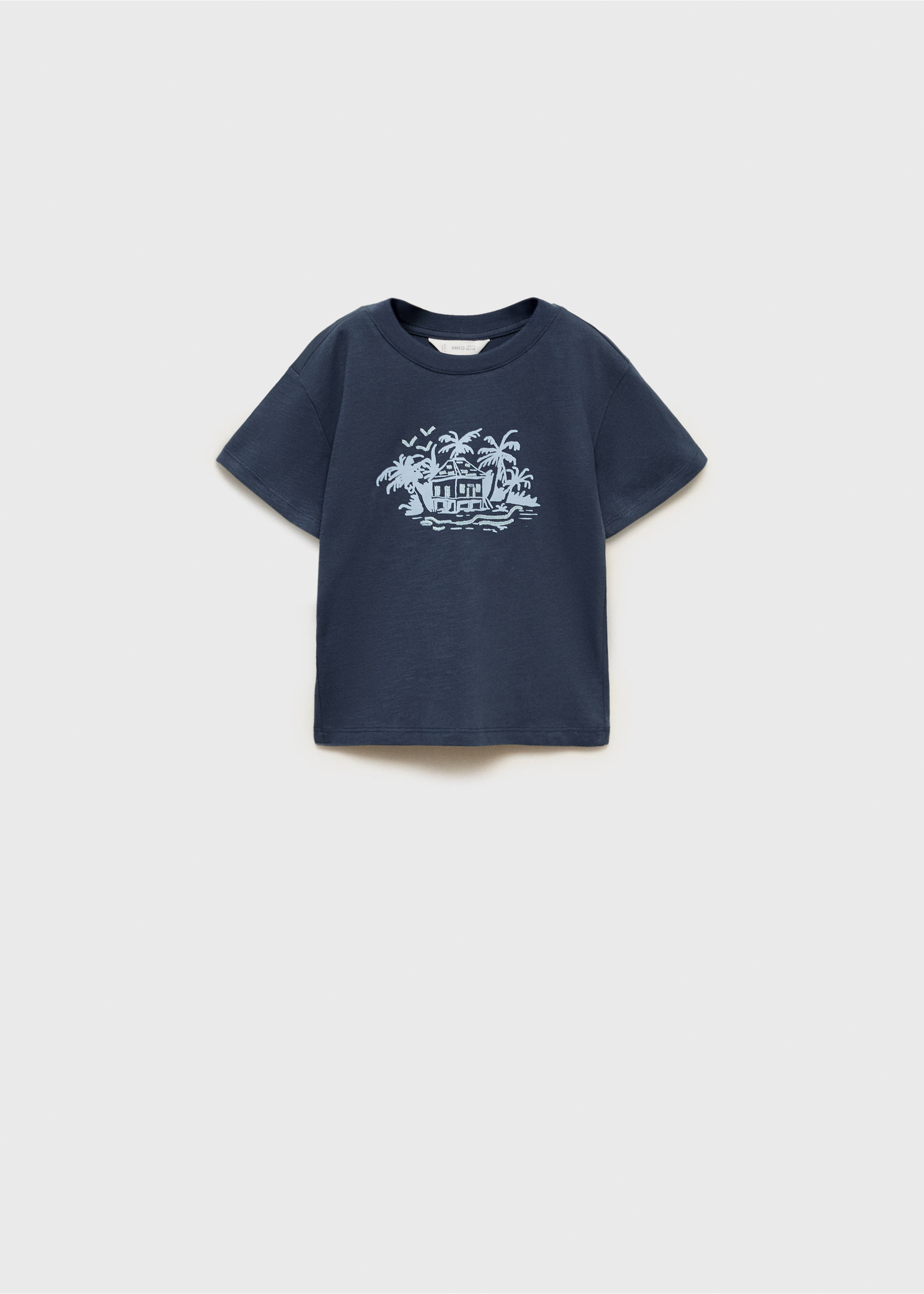 T-shirt de algodão com desenho em relevo - Artigo sem modelo, Azul-marinho. Ref: 87025992-00.