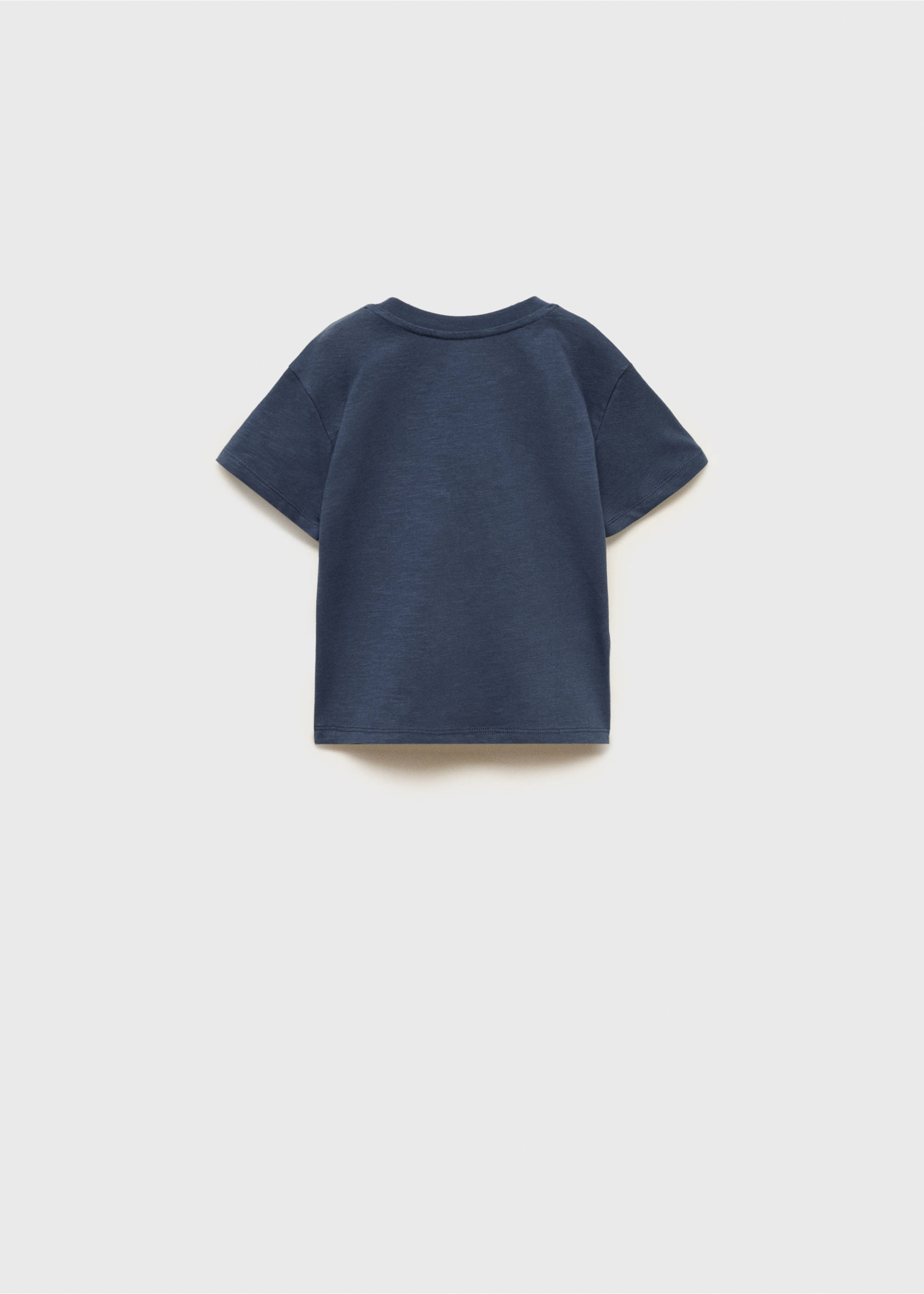 T-shirt de algodão com desenho em relevo - Verso do artigo, Azul-marinho. Ref: 87025992-00.