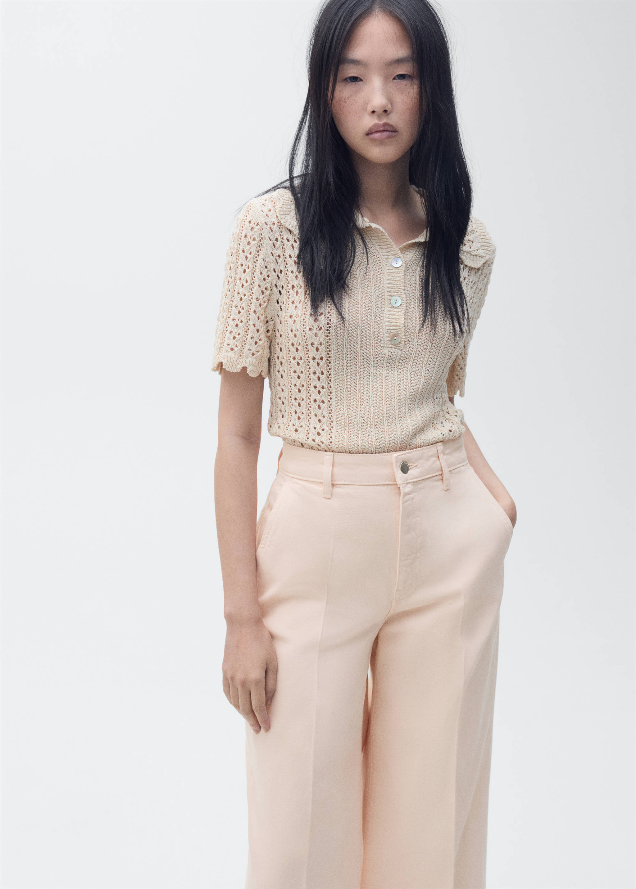 High-waisted wideleg jeans - Details of the article 1