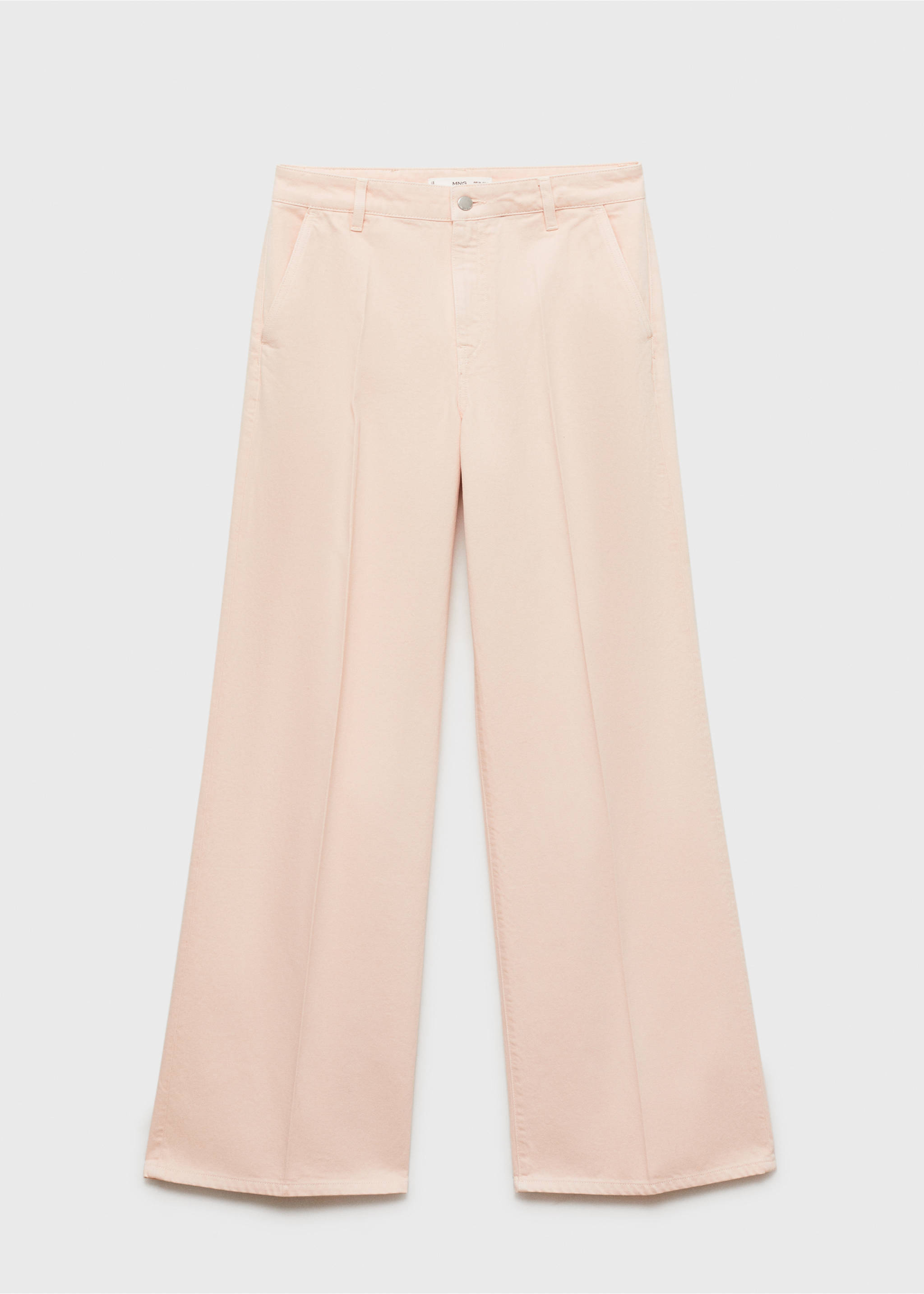 Weit geschnittene High-Waist-Jeans - Artikel ohne Model, Pastellrosa. Ref: 87025994-00.