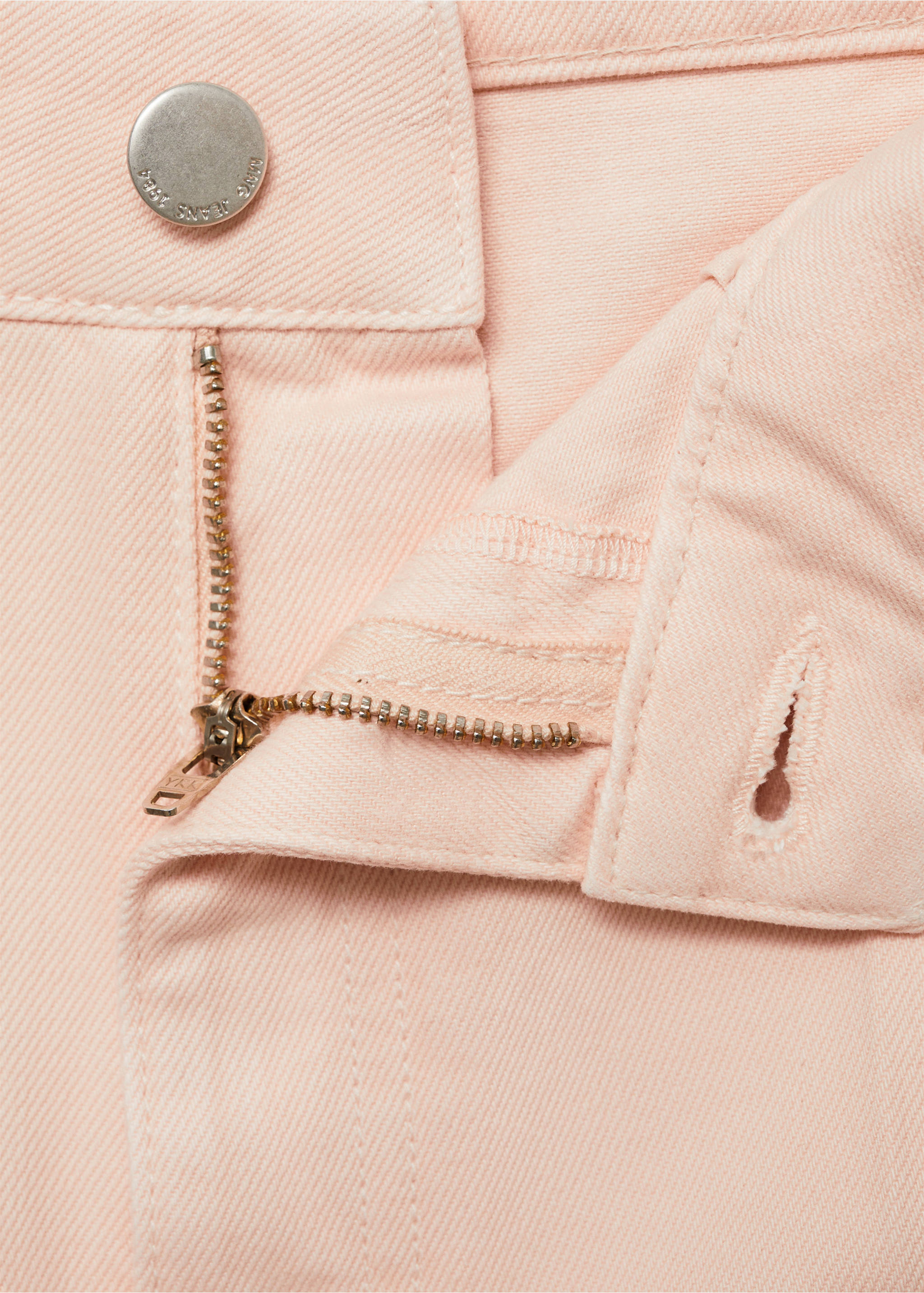 Weit geschnittene High-Waist-Jeans - Detail des Artikels 8, Pastellrosa. Ref: 87025994-00.