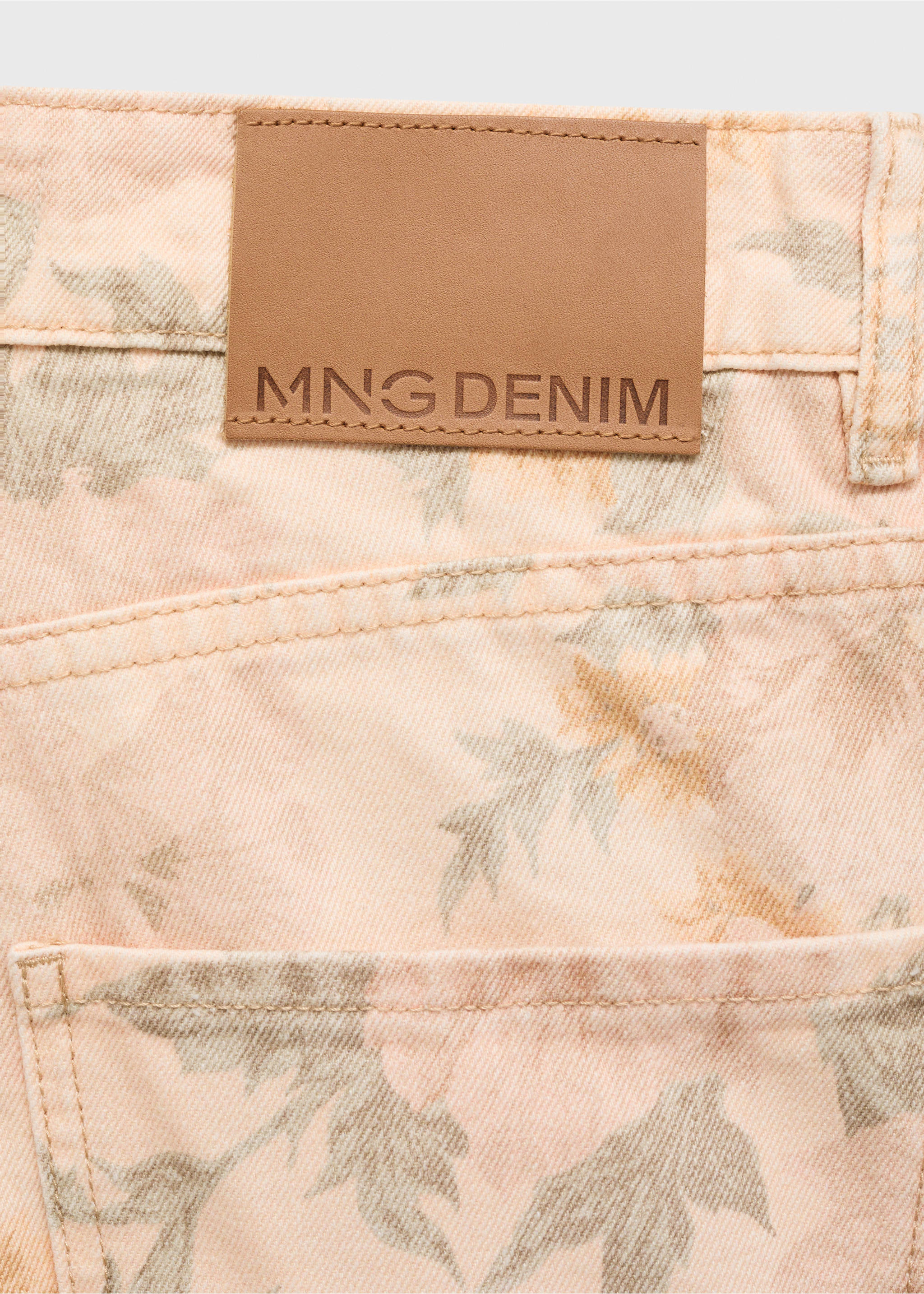 Floral-print wide leg jeans - Details of the article 0, Pastel Pink. Ref: 87025995-00.