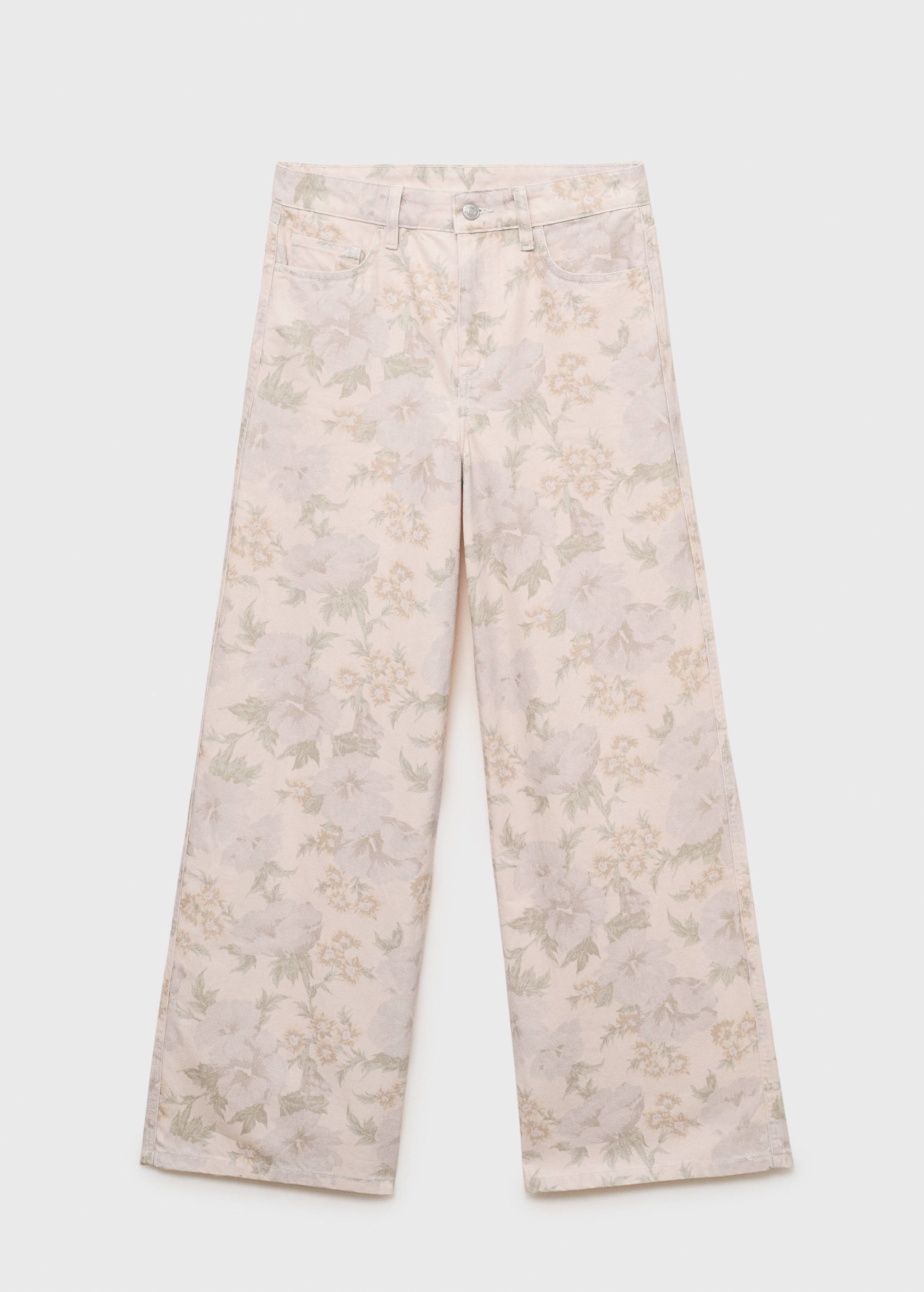 Jeans wideleg mit Blumenmuster - Artikel ohne Model