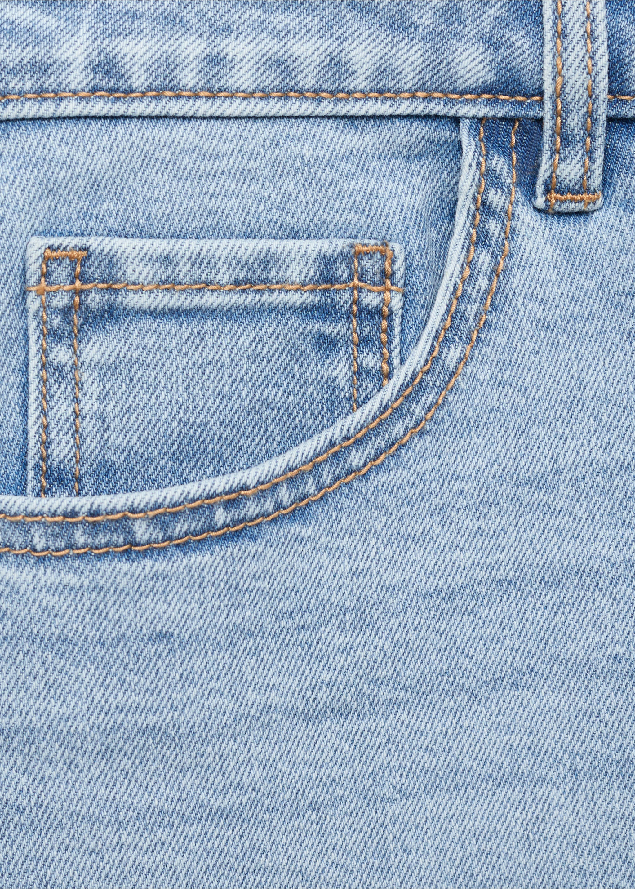 Minikjol i denim fransad fåll - Detaljer om artikeln 0, Mellanblå. Ref: 87026338-00.
