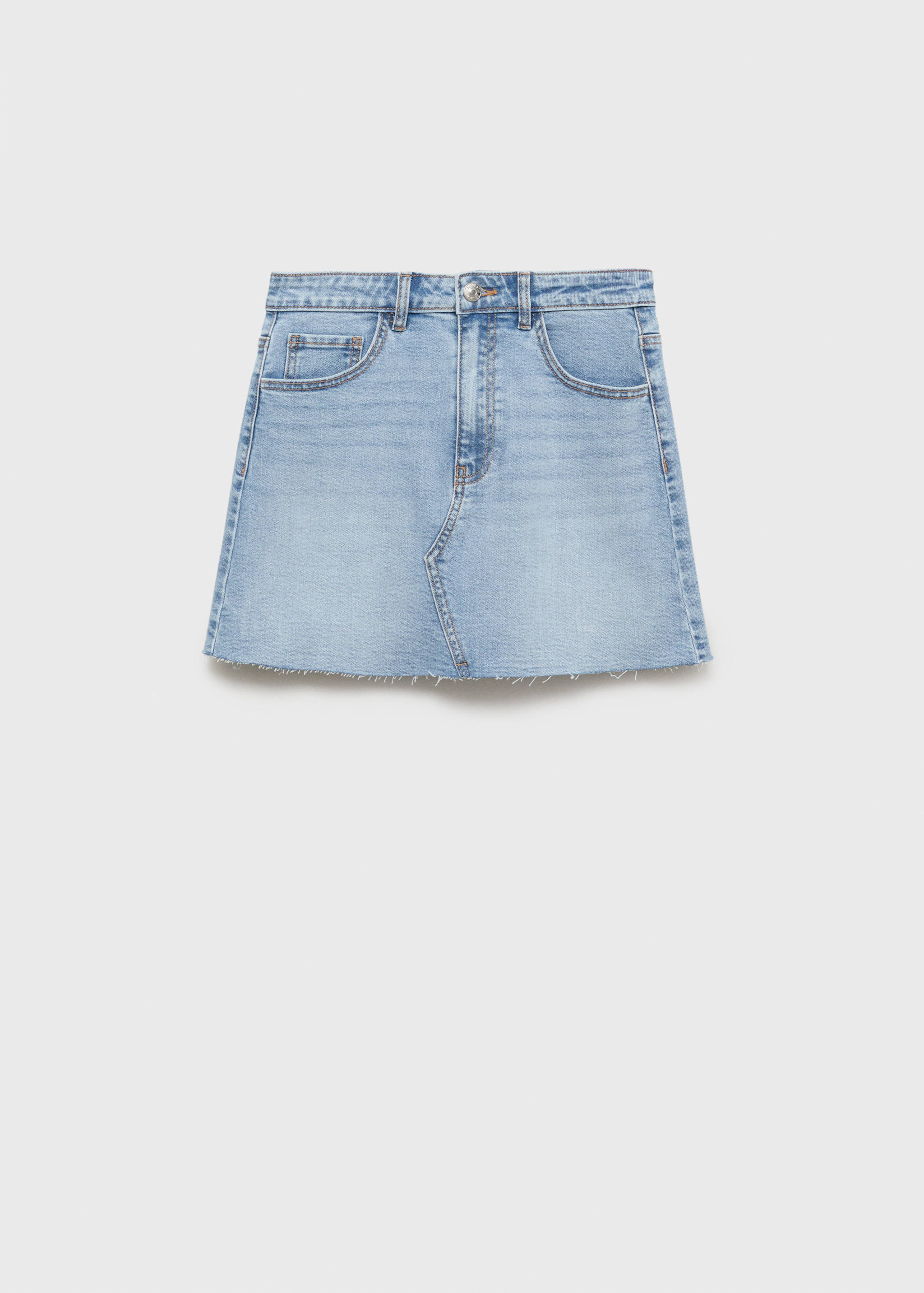 Minikjol i denim fransad fåll - Artikel utan modell