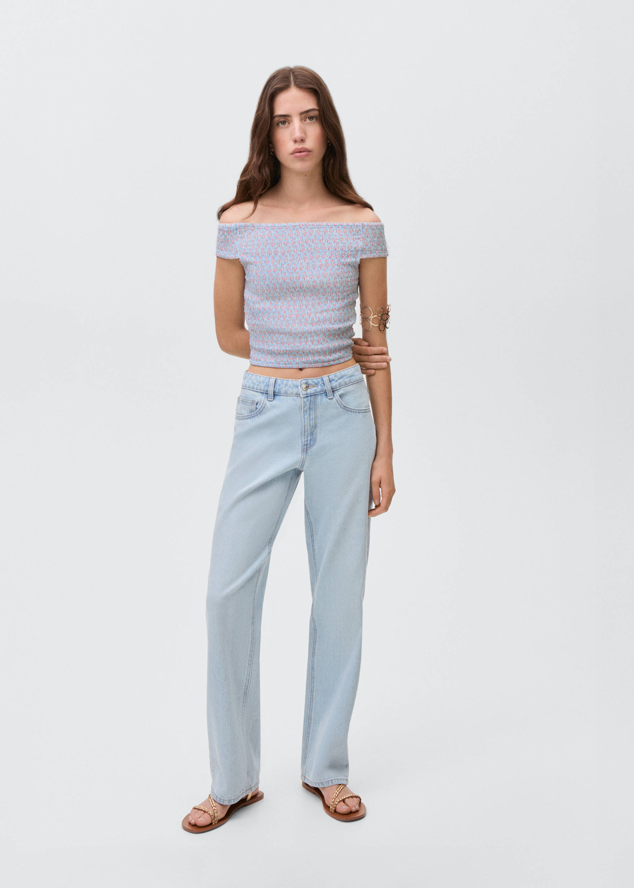 Top off-shoulder estampado - Plano general