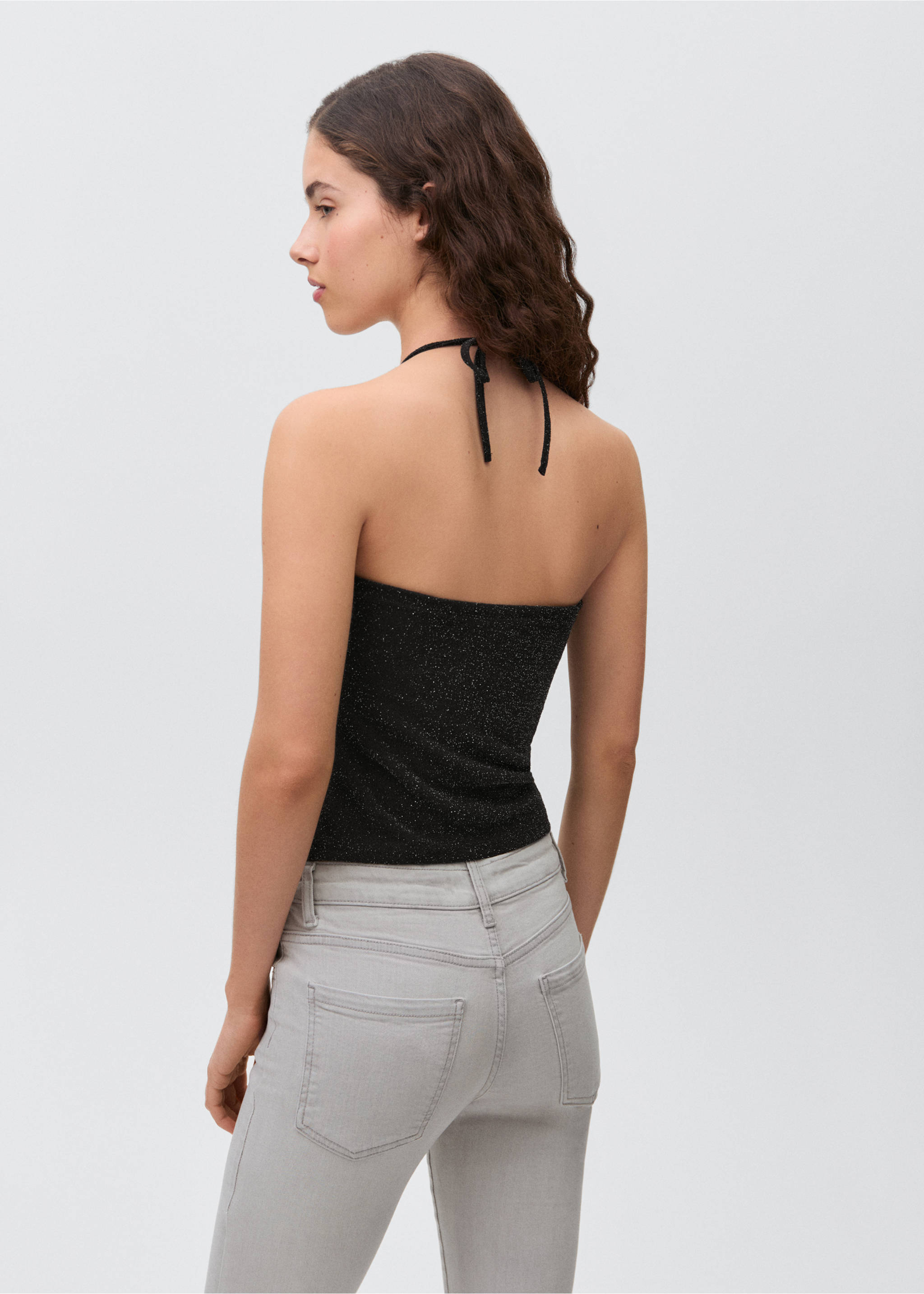 Halter neck top - Reverse of the article, Black. Ref: 87026341-00.