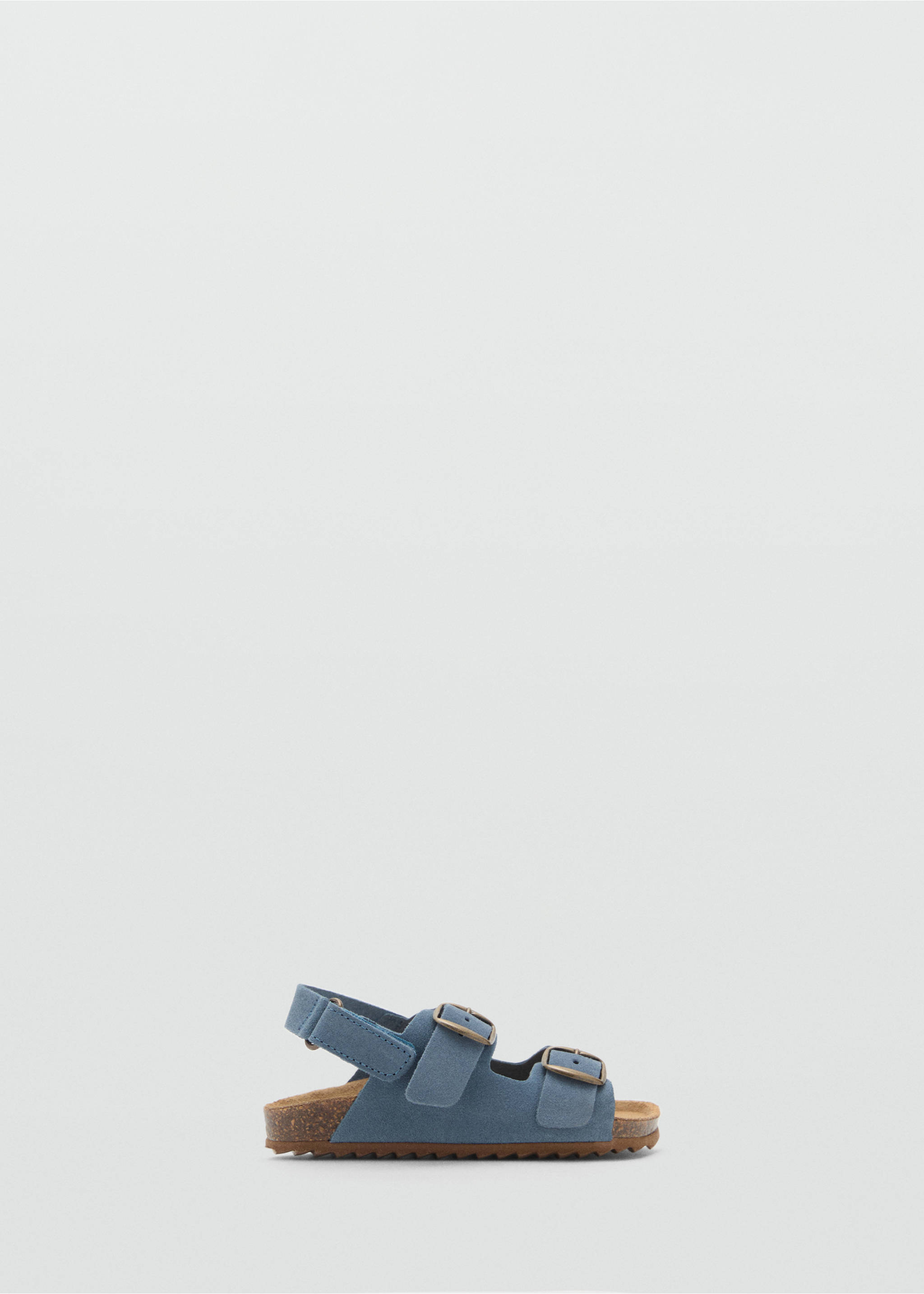 Buckles leather sandal - Article without model, Blue. Ref: 87026343-00.
