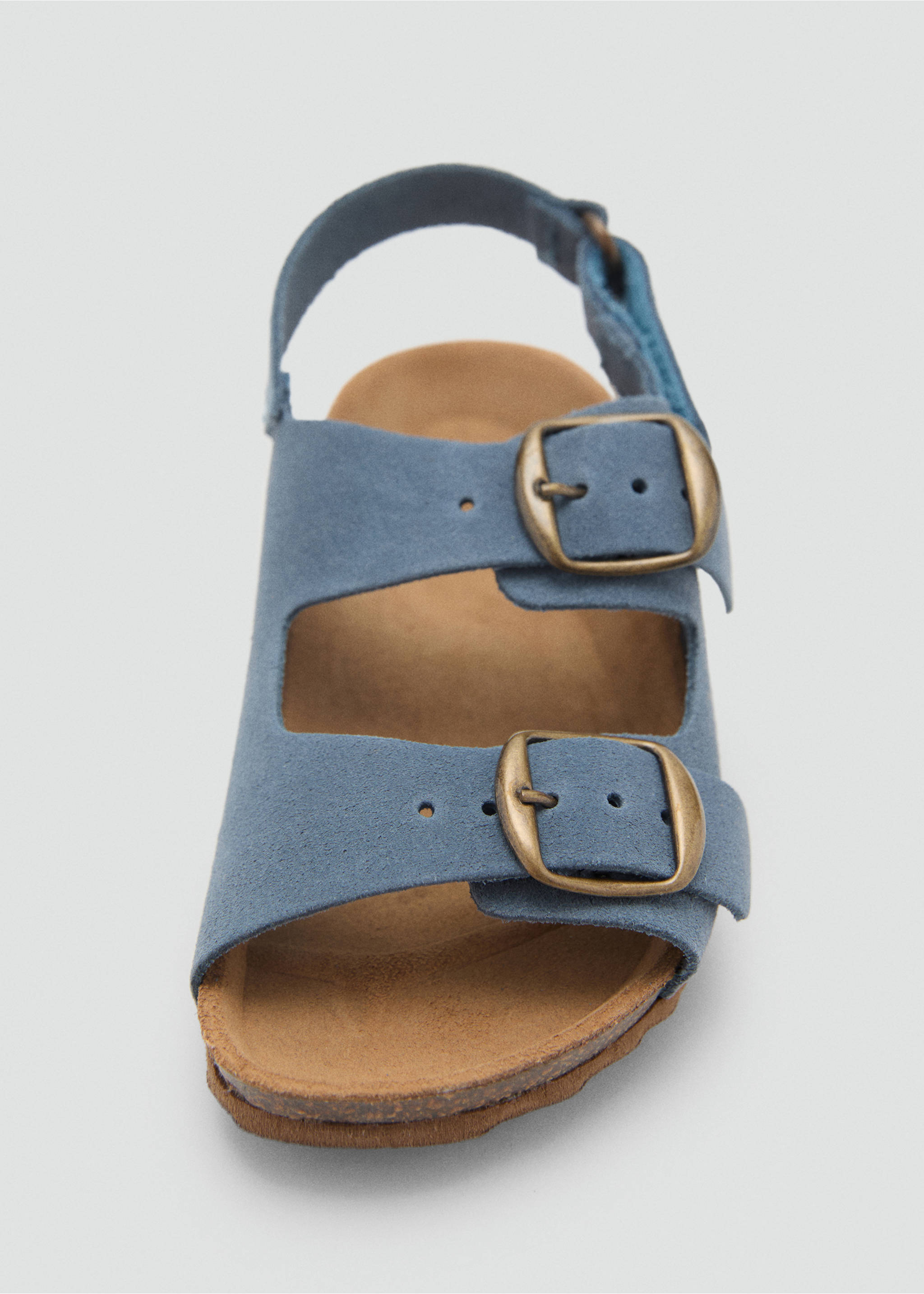 Buckles leather sandal - Details of the article 2, Blue. Ref: 87026343-00.
