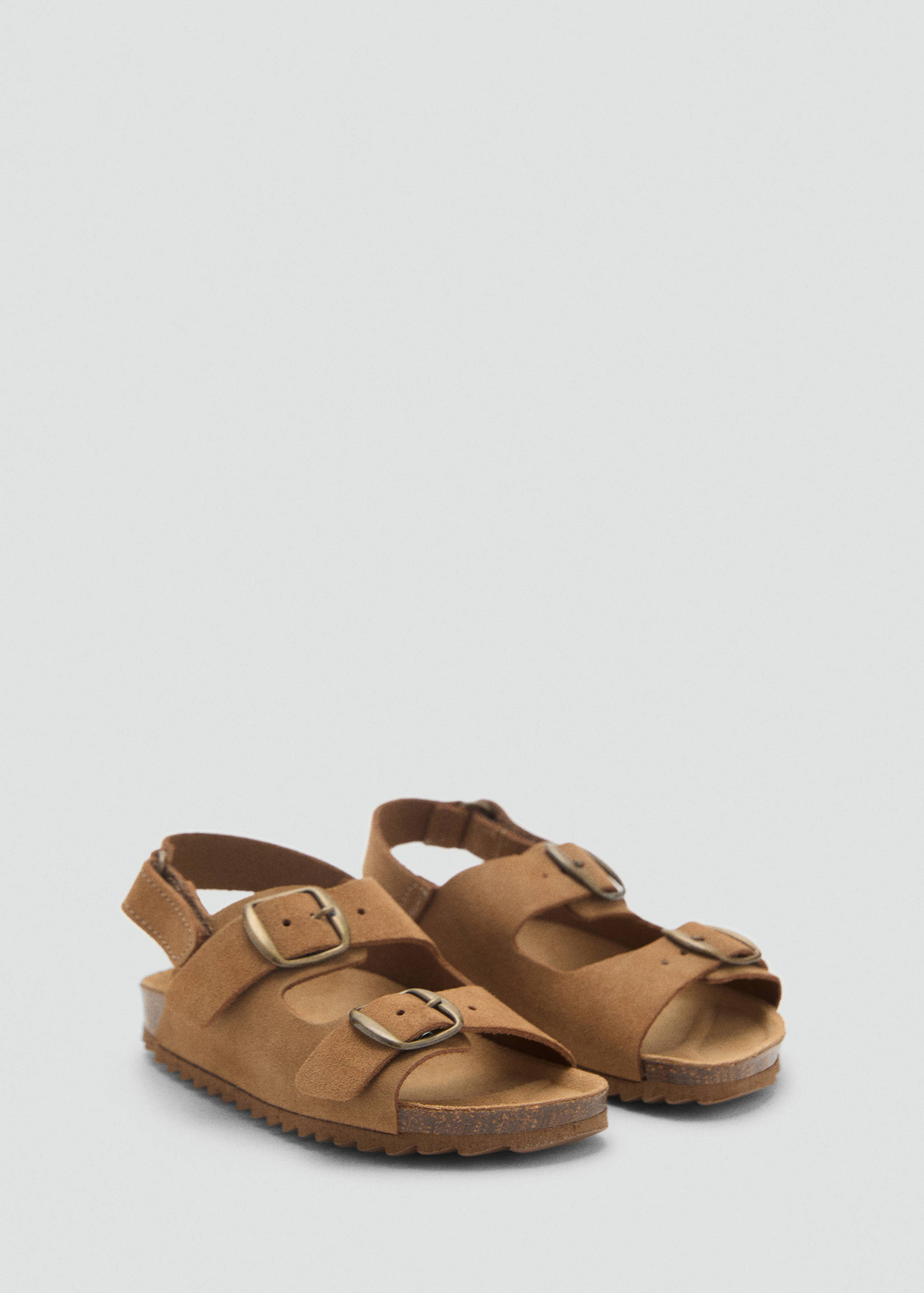 Buckle leather sandals - Medium plane