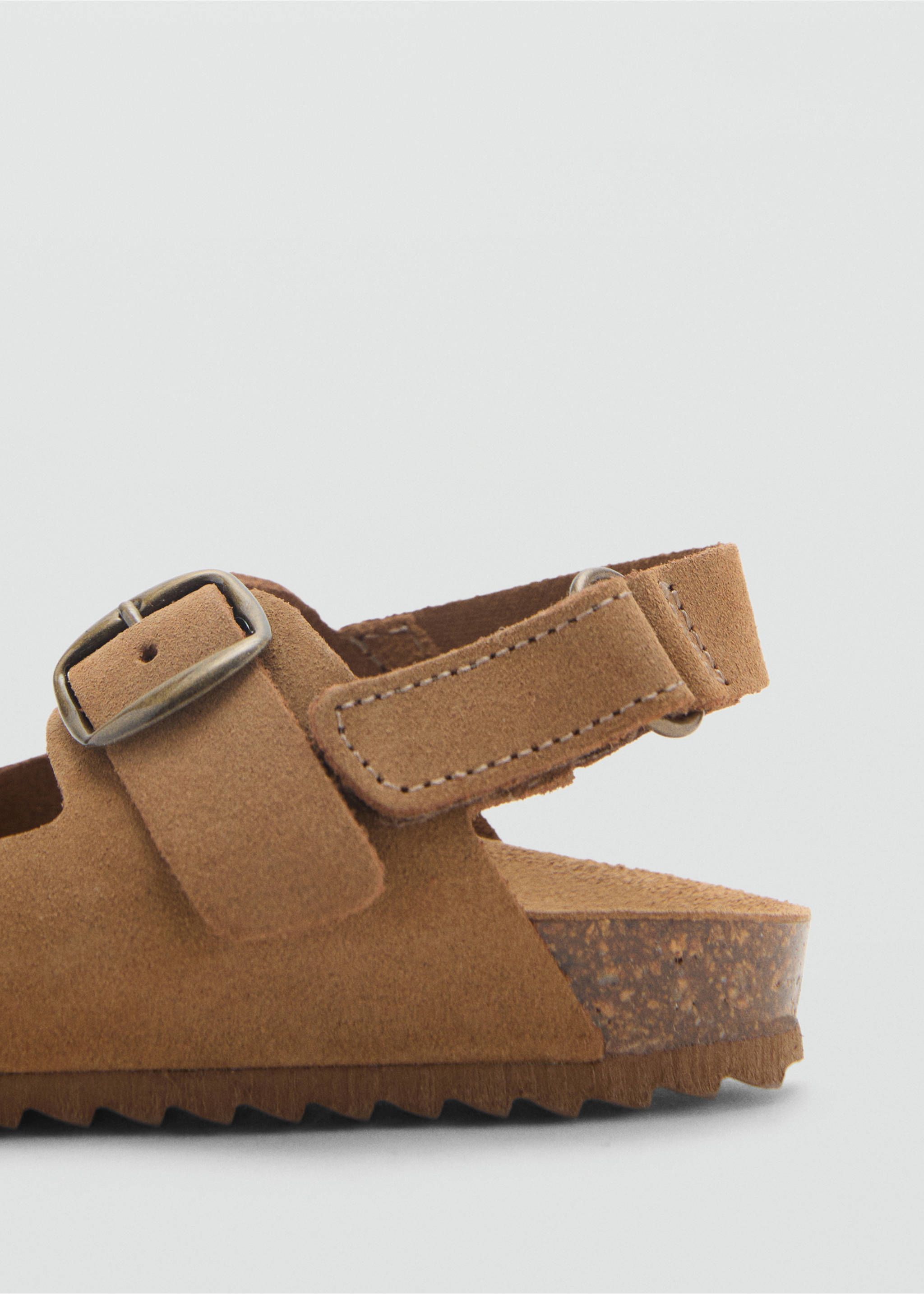 Ledersandalen mit Schnallen - Detail des Artikels 1, Mittelbraun. Ref: 87026344-00.