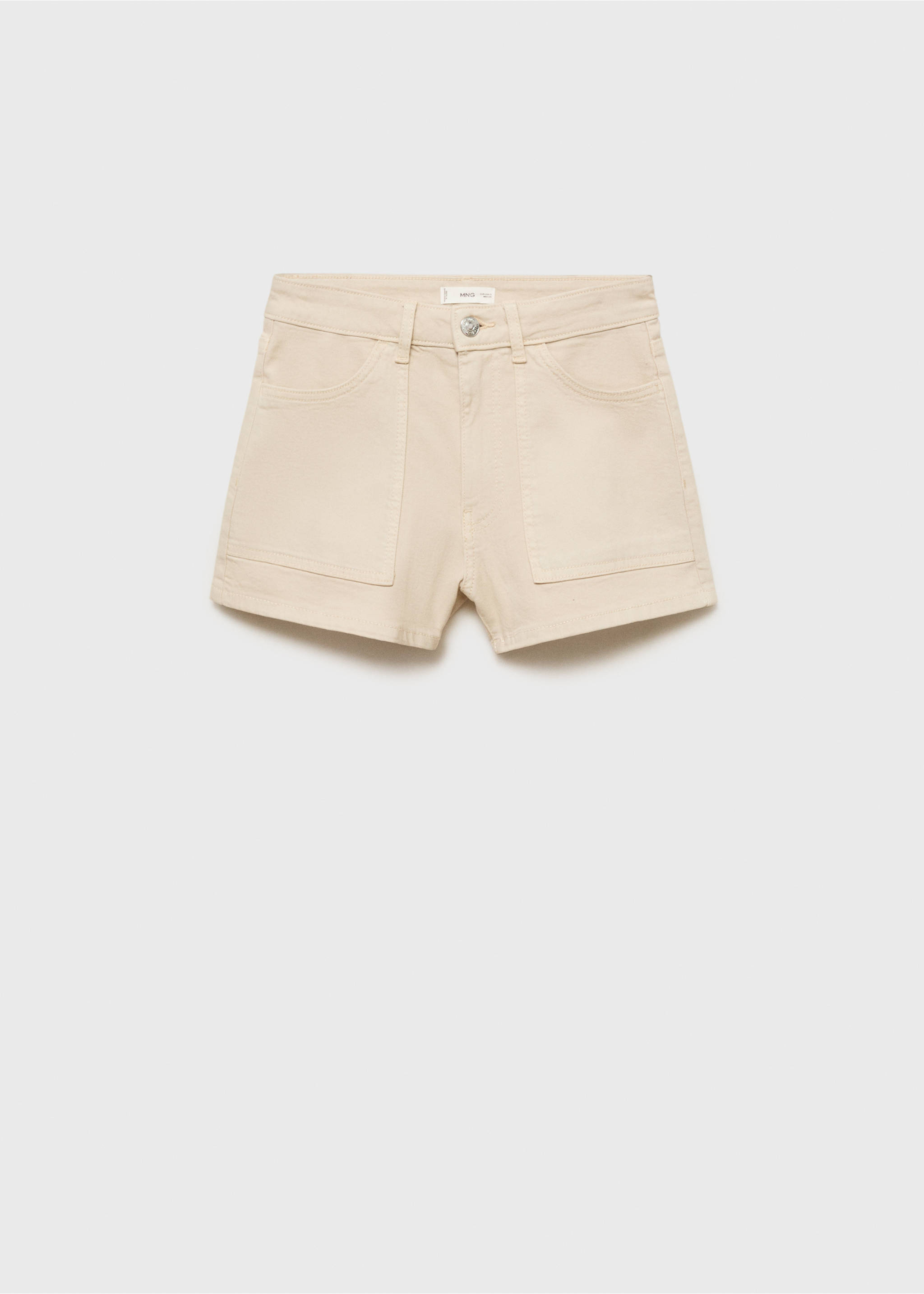 Denim shorts with pockets - Article without model, Light/Pastel Grey. Ref: 87026347-00.