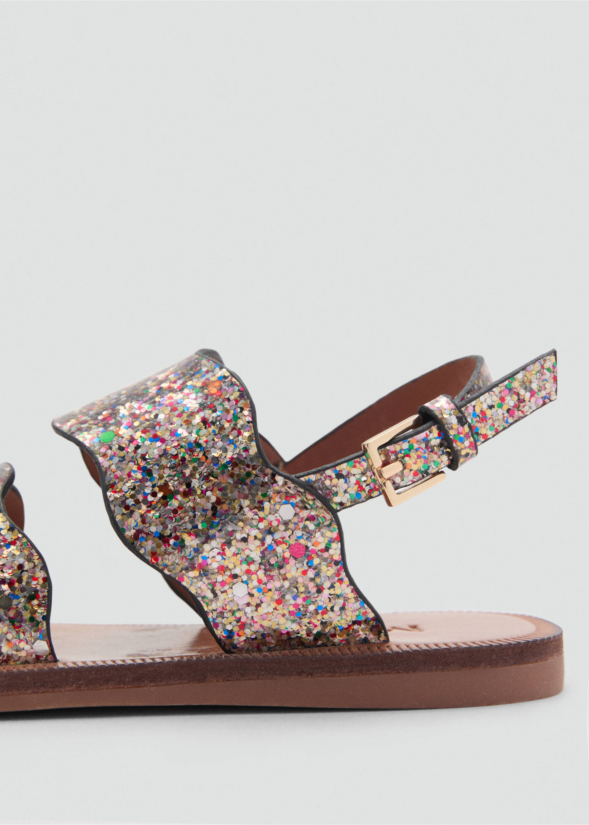 Sandals with glitter strap - Details of the article 2, Light/Pastel Purple. Ref: 87026361-00.