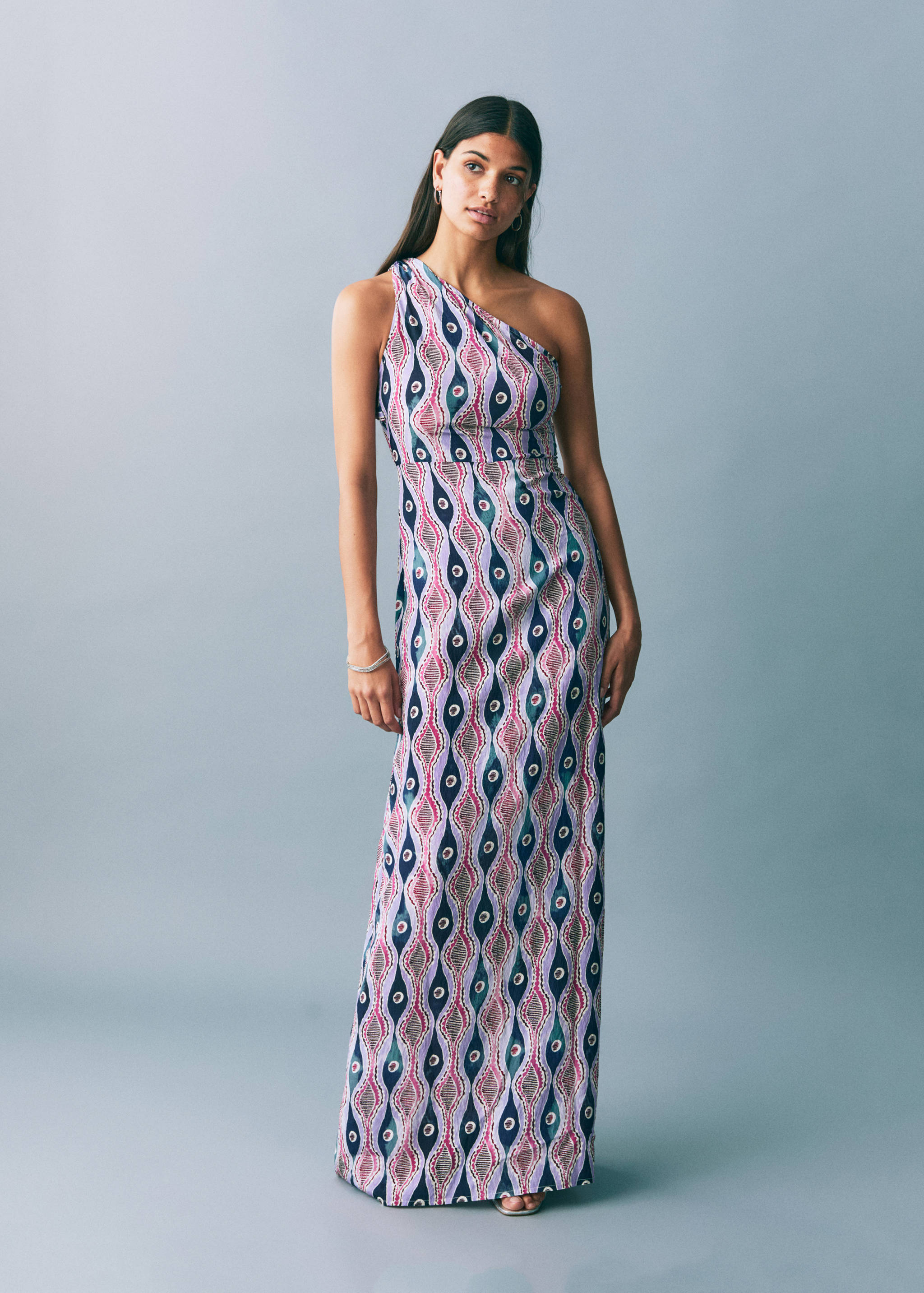 Printed asymmetrical dress - General plane