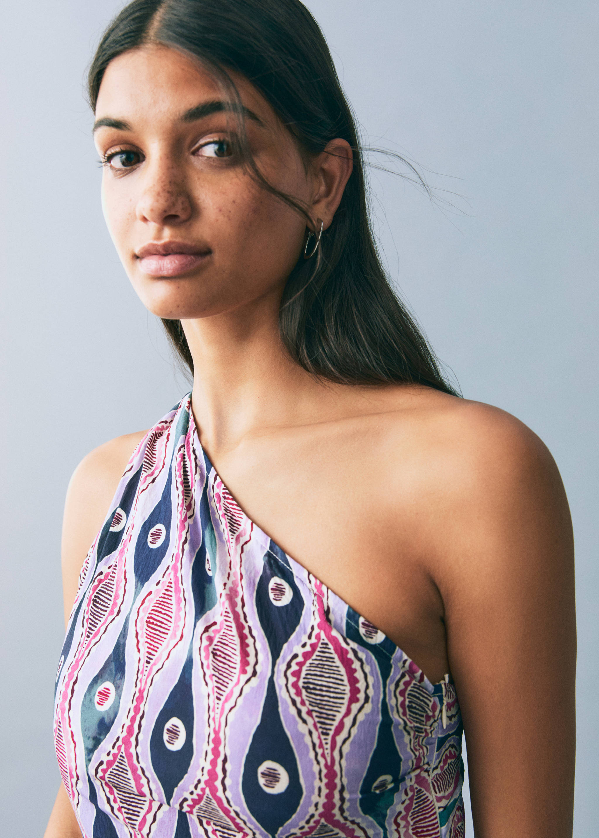 Printed asymmetrical dress - Details of the article 1