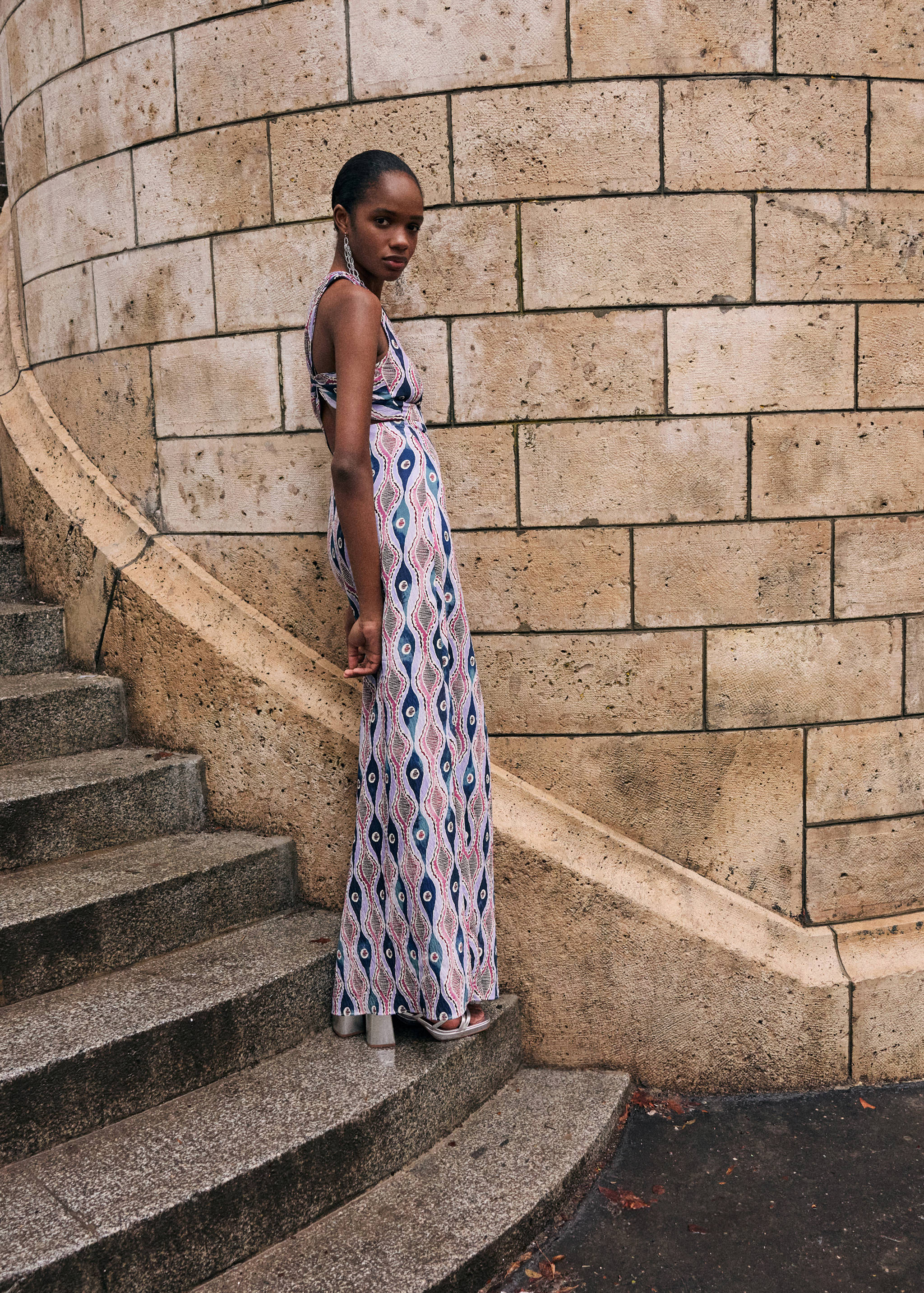 Printed asymmetrical dress - Details of the article 5