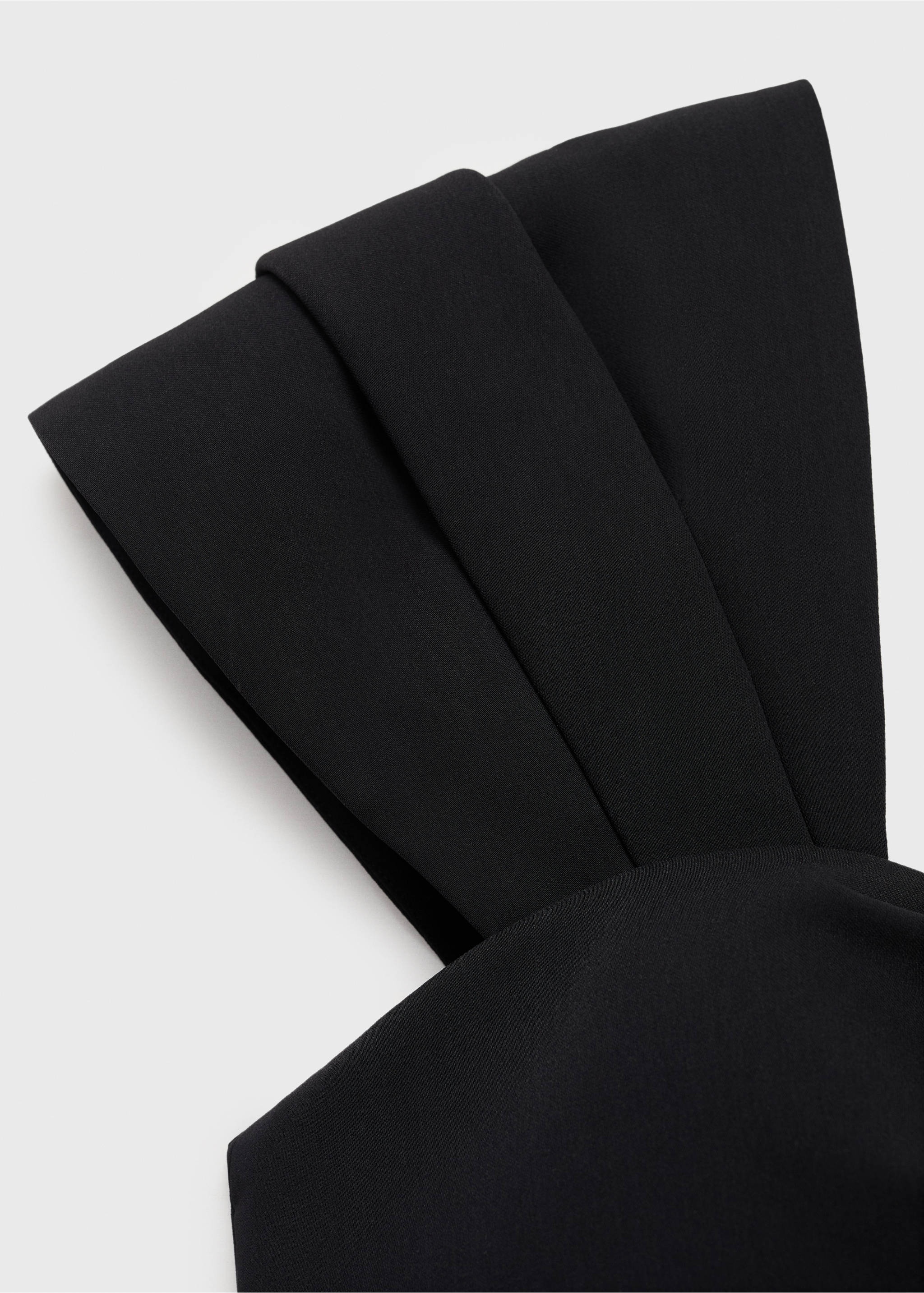 Long jumpsuit with draped neckline - Details of the article 0, Black. Ref: 87026373-00.