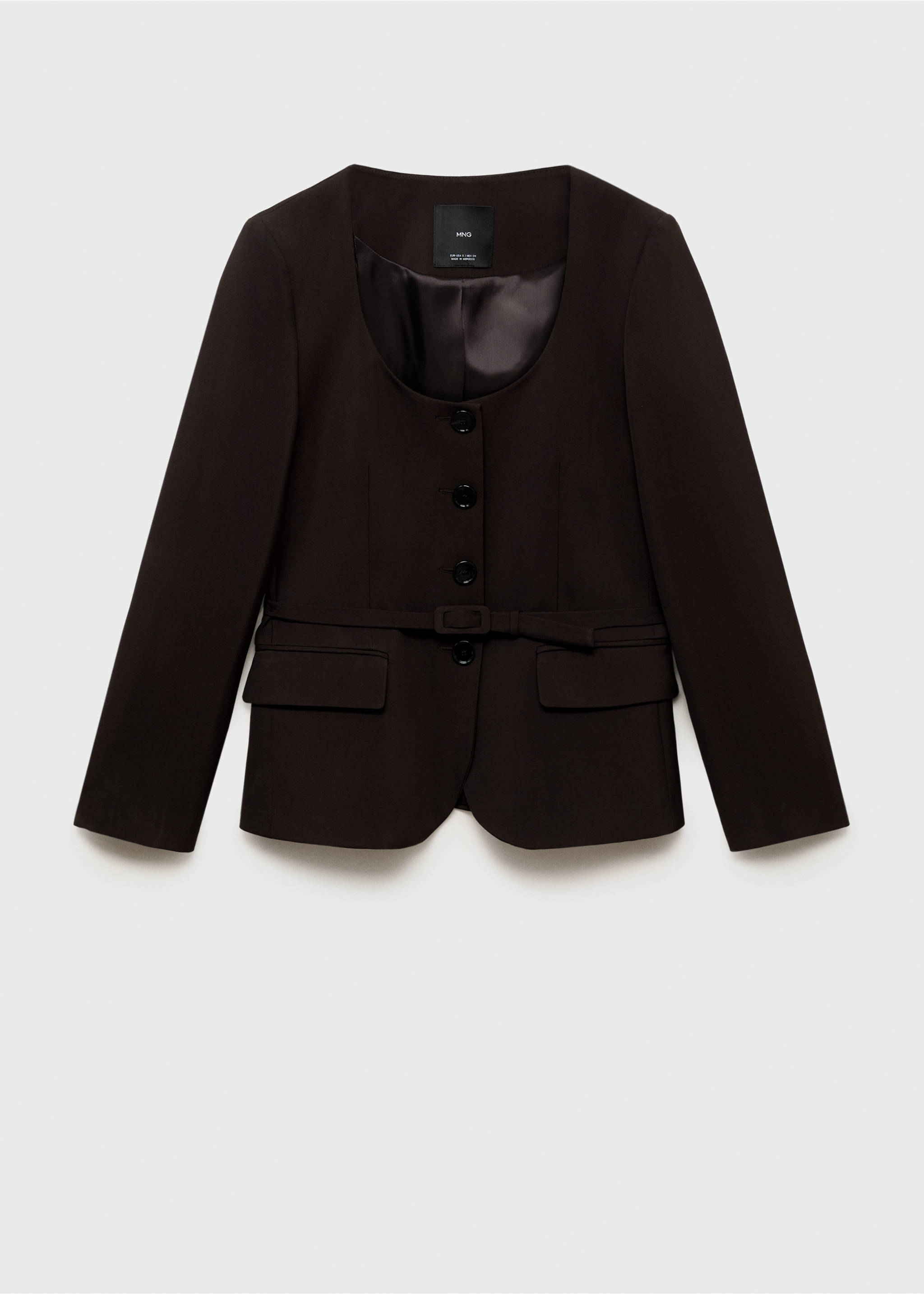 Suit jacket with belt - Article without model, Chocolate. Ref: 87026374-00.