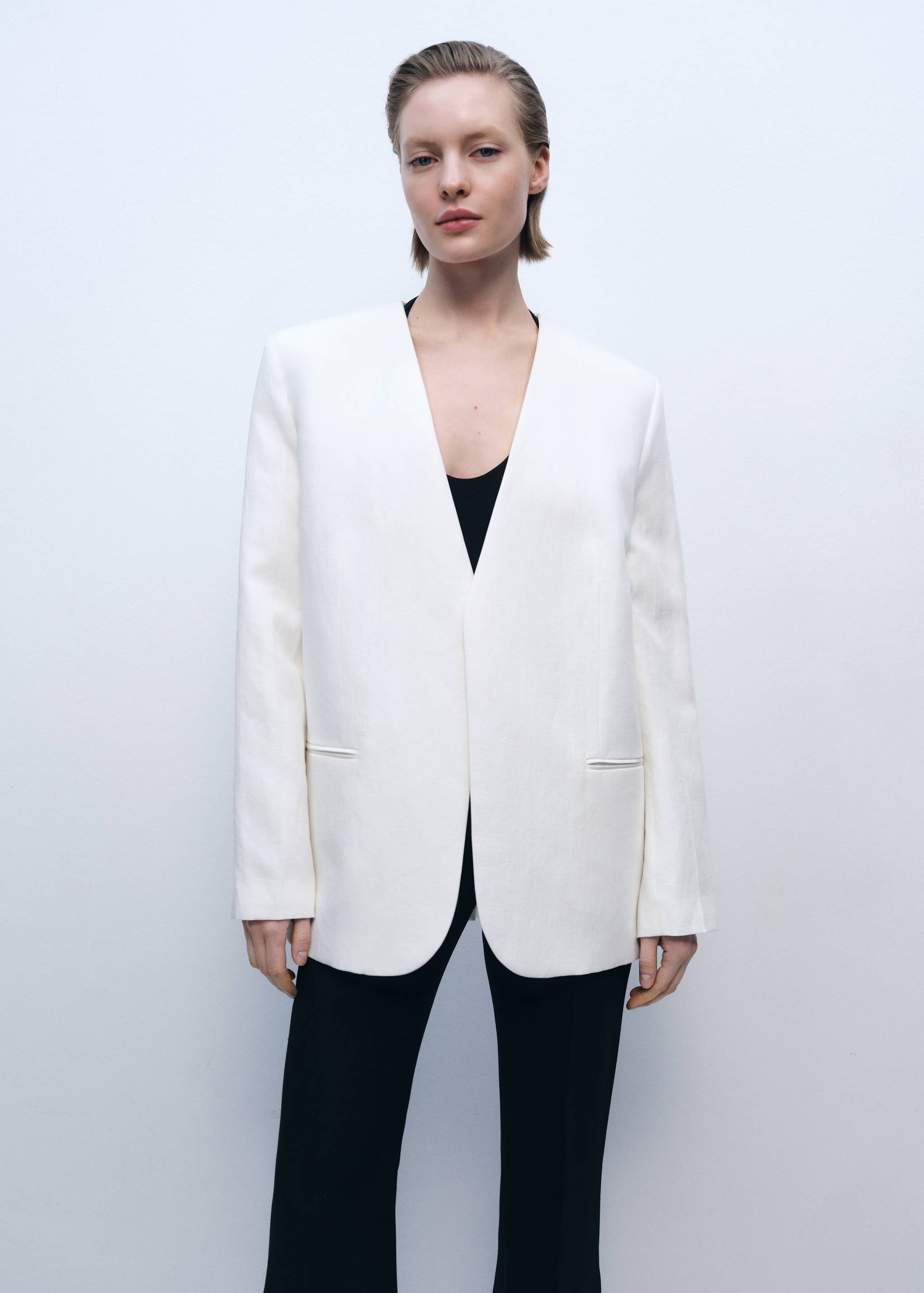 Blazer en mélange de lyocell et de lin - Plan moyen