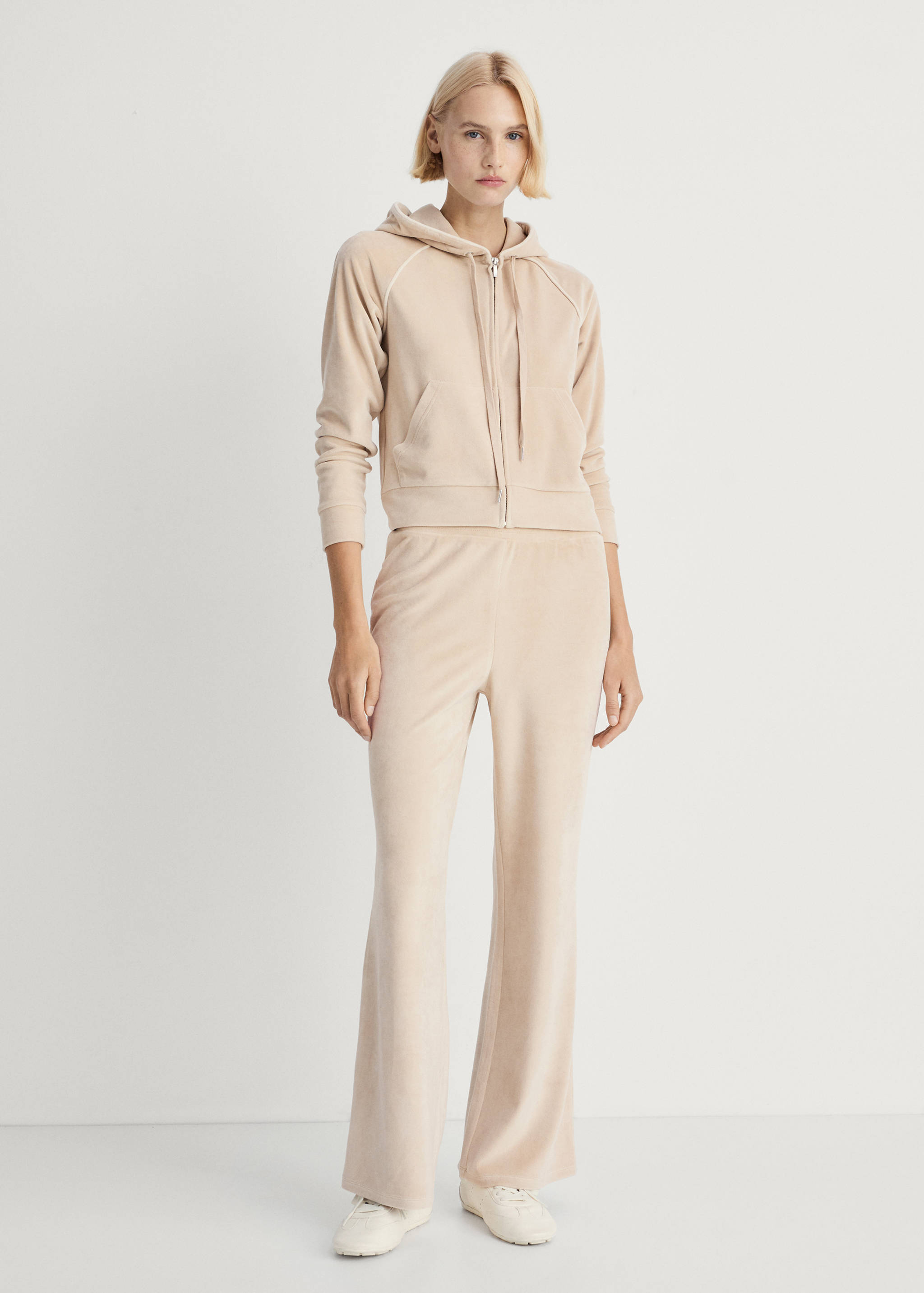 Velour sweatshirt with soft touch - General plane