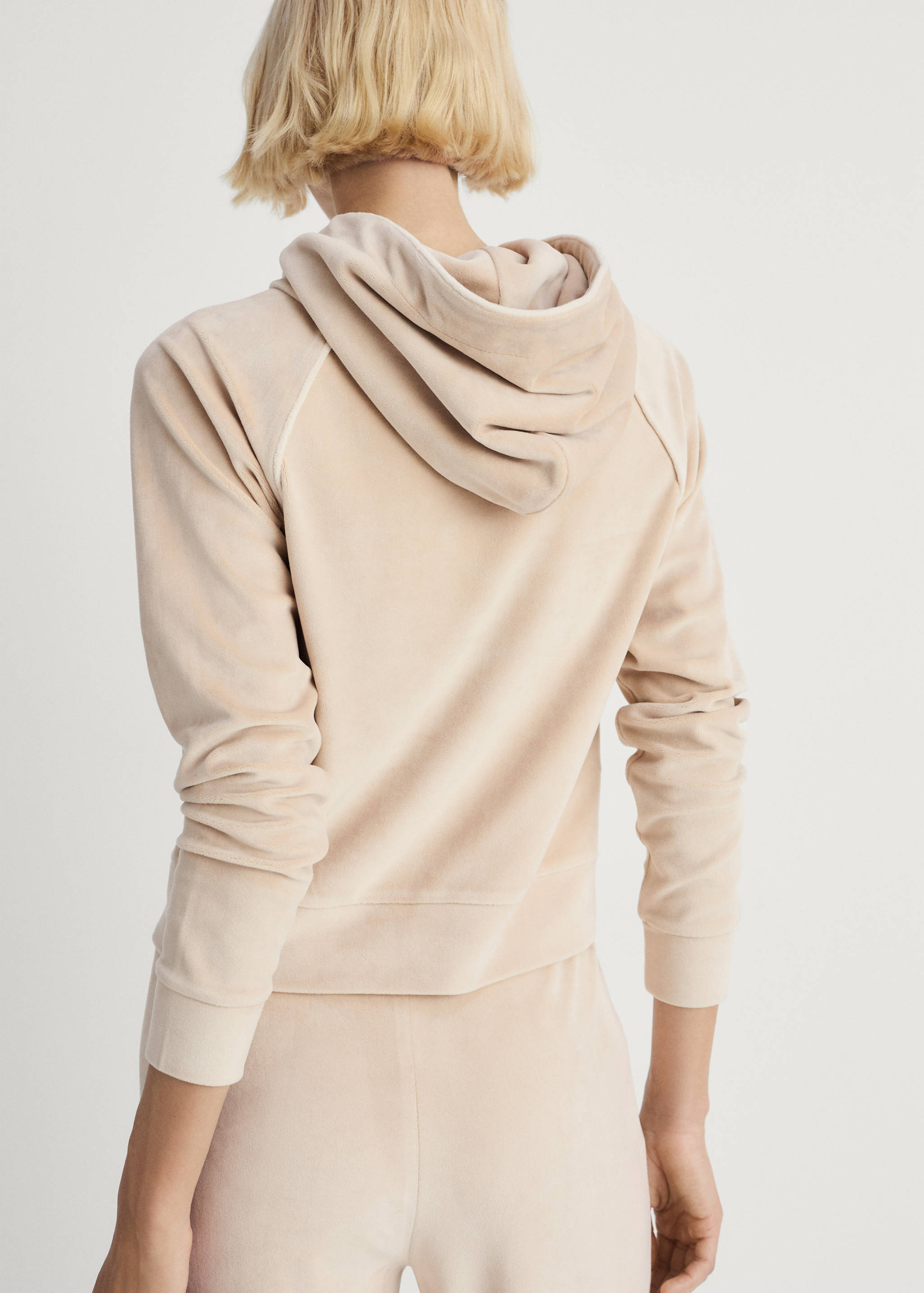 Velour sweatshirt with soft touch - Reverse of the article