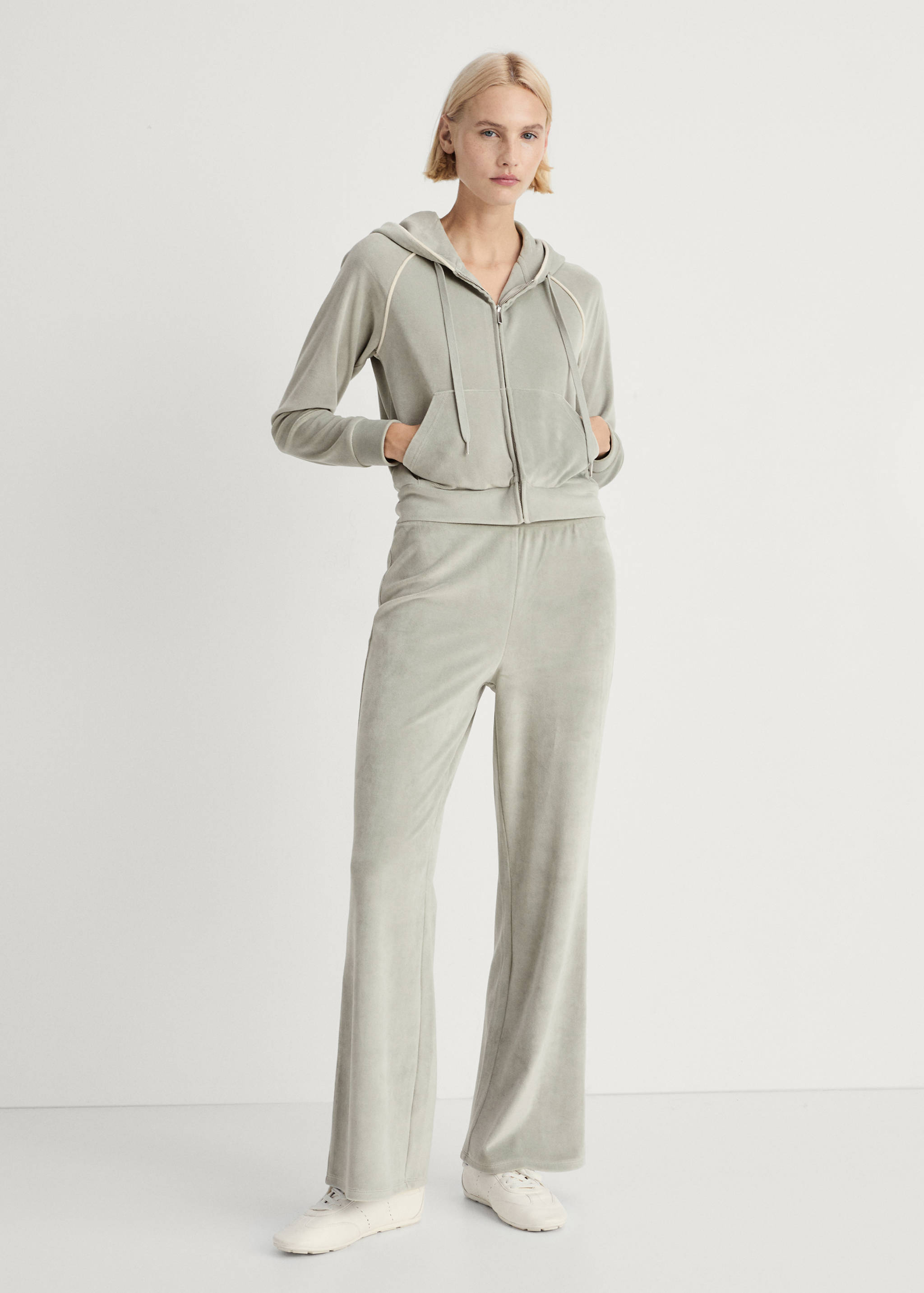 Velour sweatshirt with soft touch - General plane