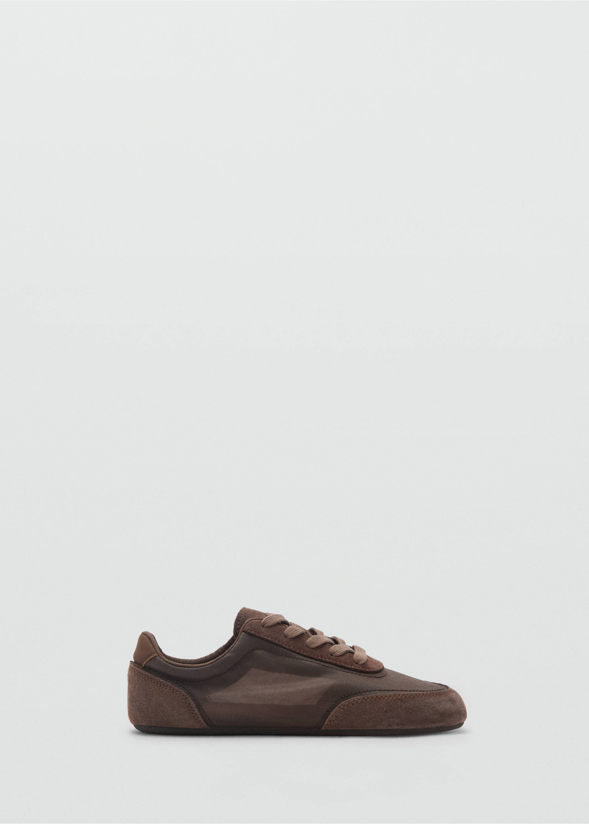 Lace-up suede sneakers - Article without model, Chocolate. Ref: 87026711-00.