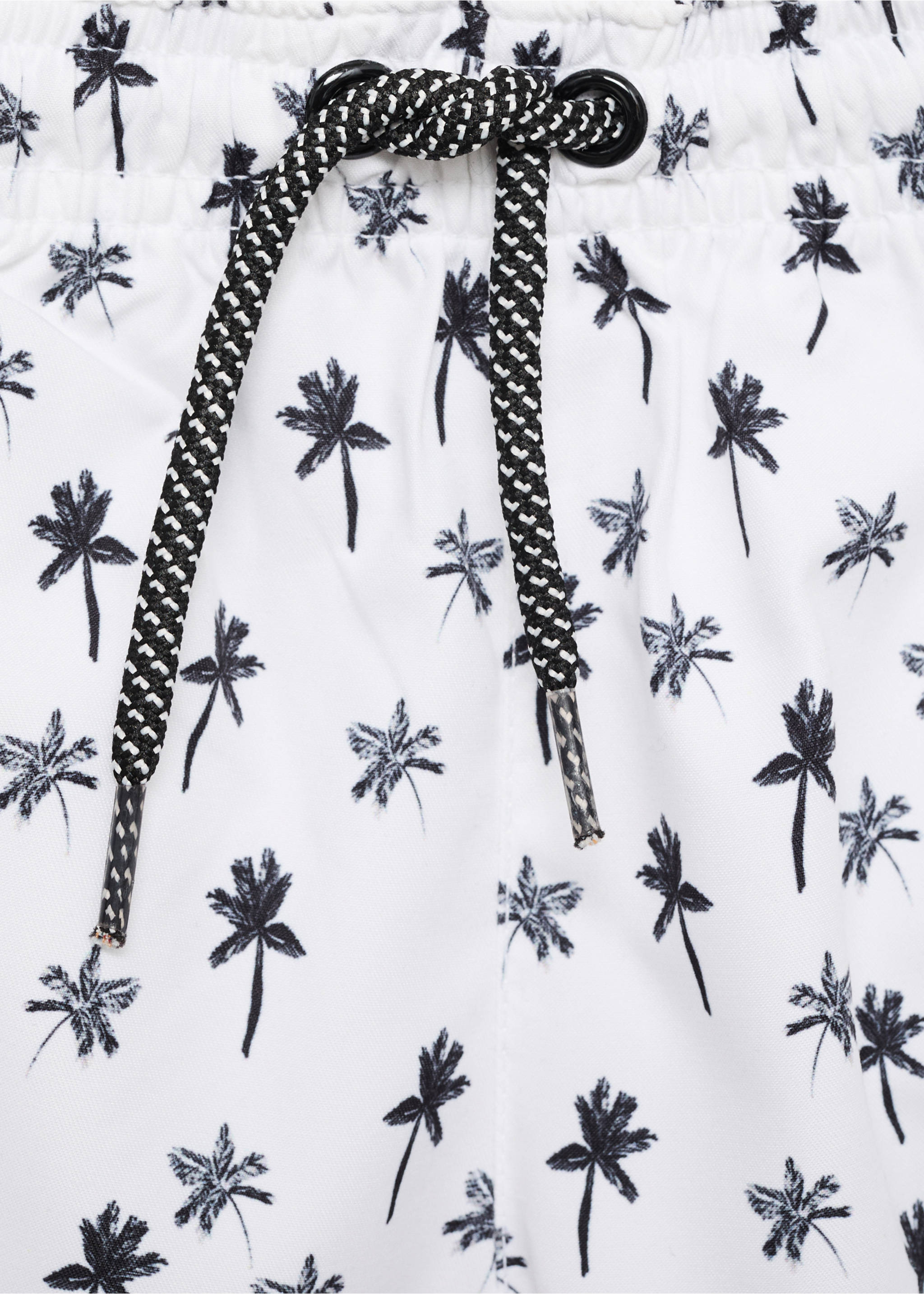 Fato de banho com estampado de palmeiras - Pormenor do artigo 8, Branco. Ref: 87026714-00.