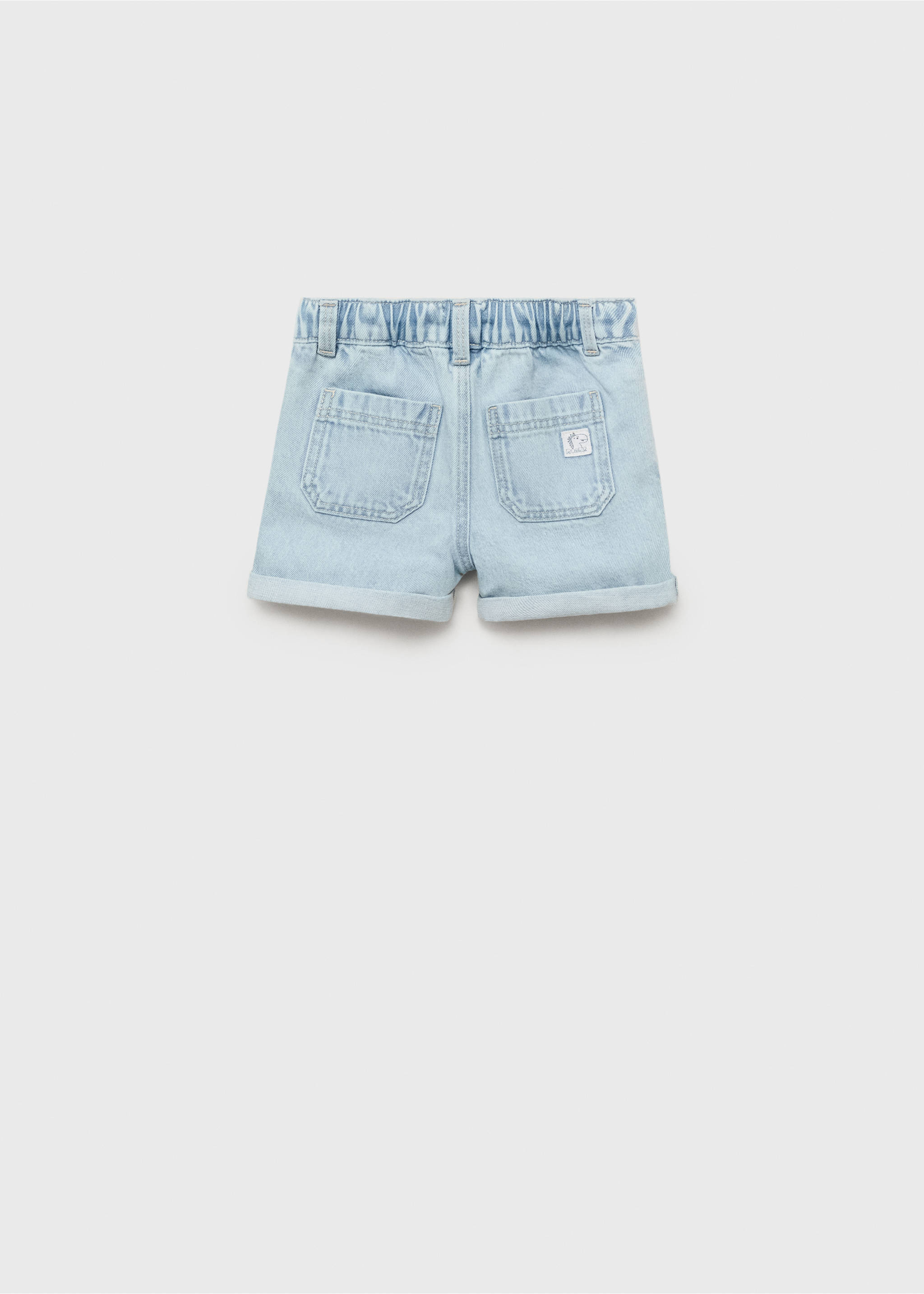 Drawstring denim Bermuda shorts - Reverse of the article, Medium Blue. Ref: 87026716-00.