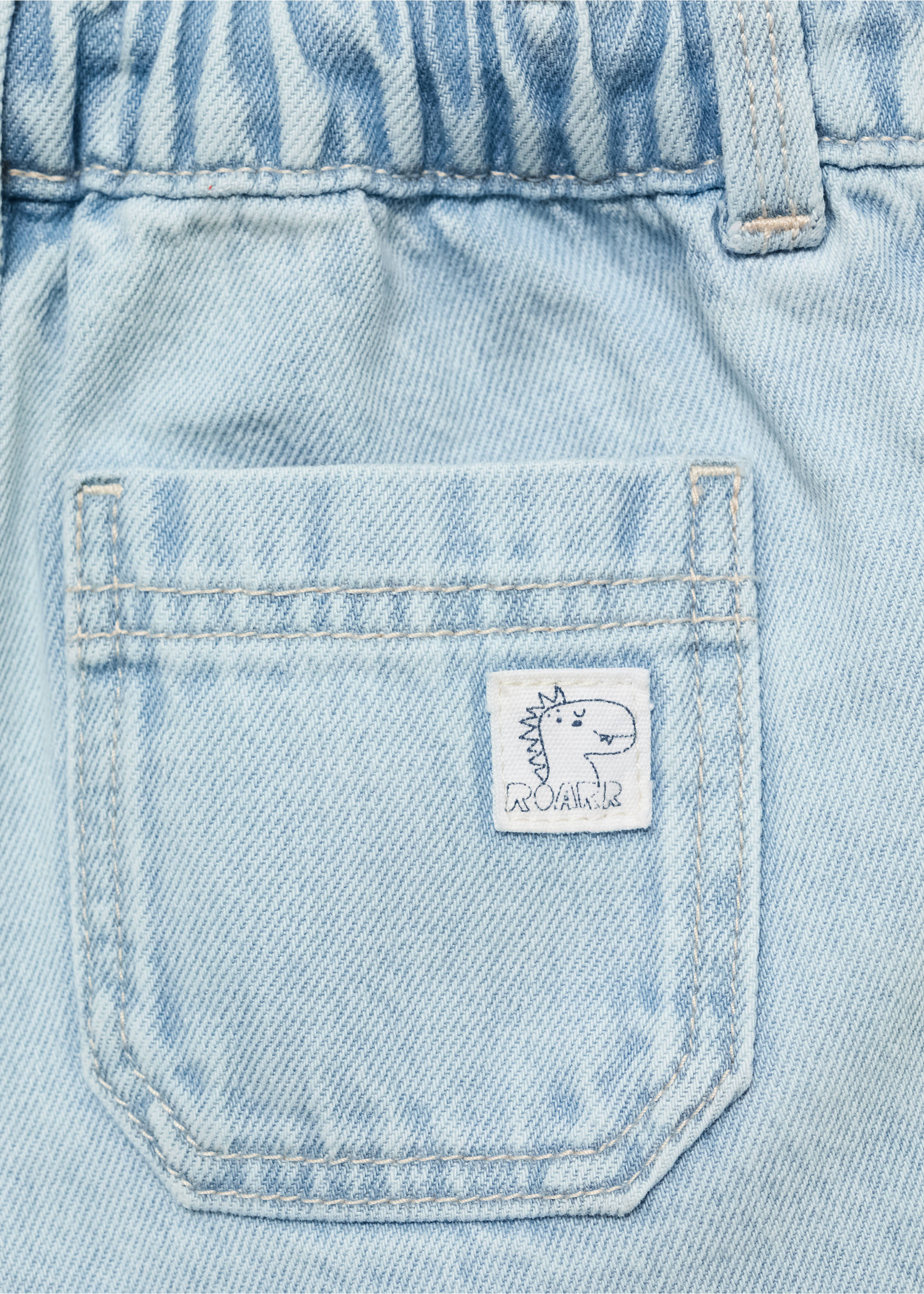 Drawstring denim Bermuda shorts - Details of the article 0, Medium Blue. Ref: 87026716-00.