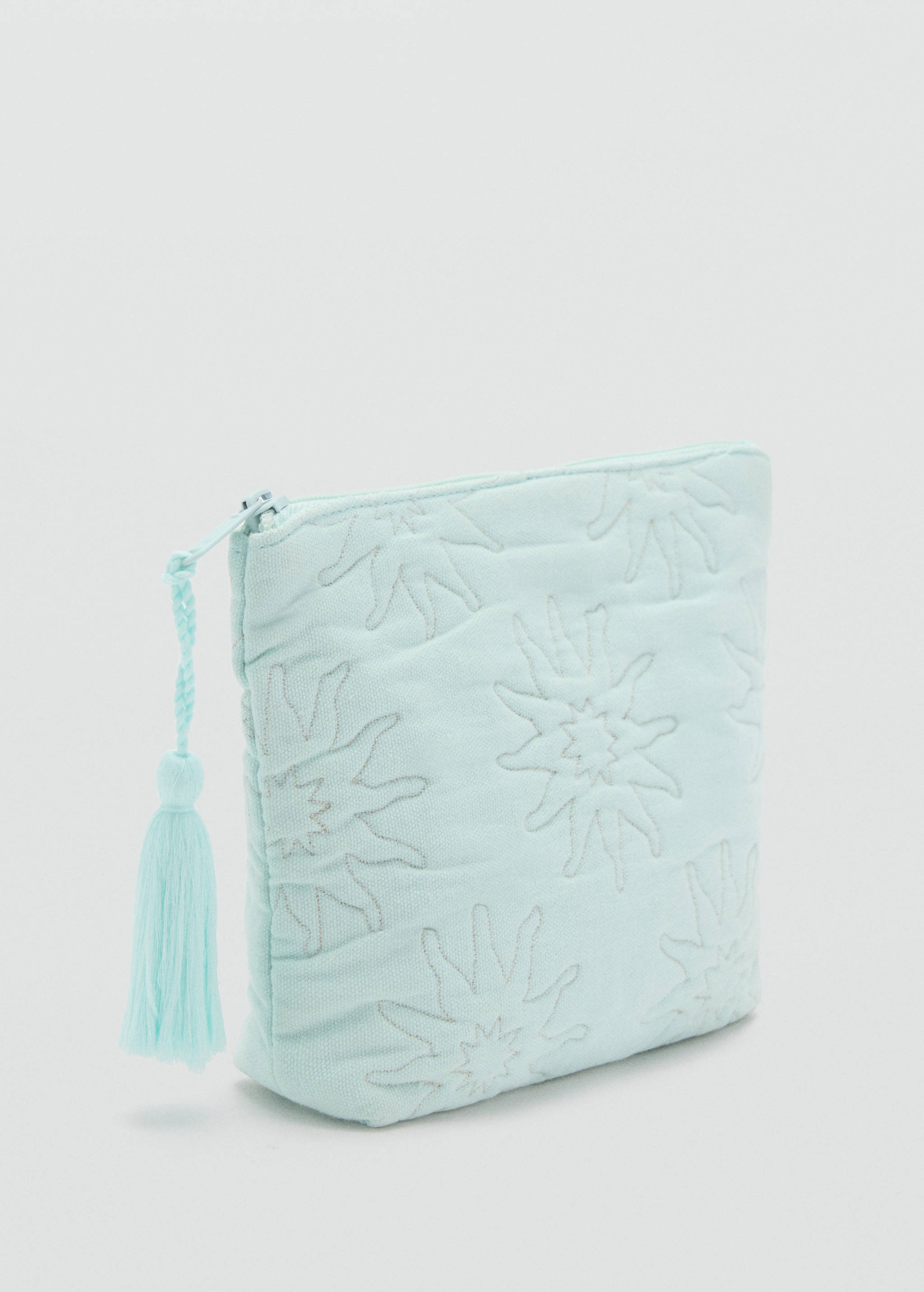 Embroidered details toiletry bag - Medium plane