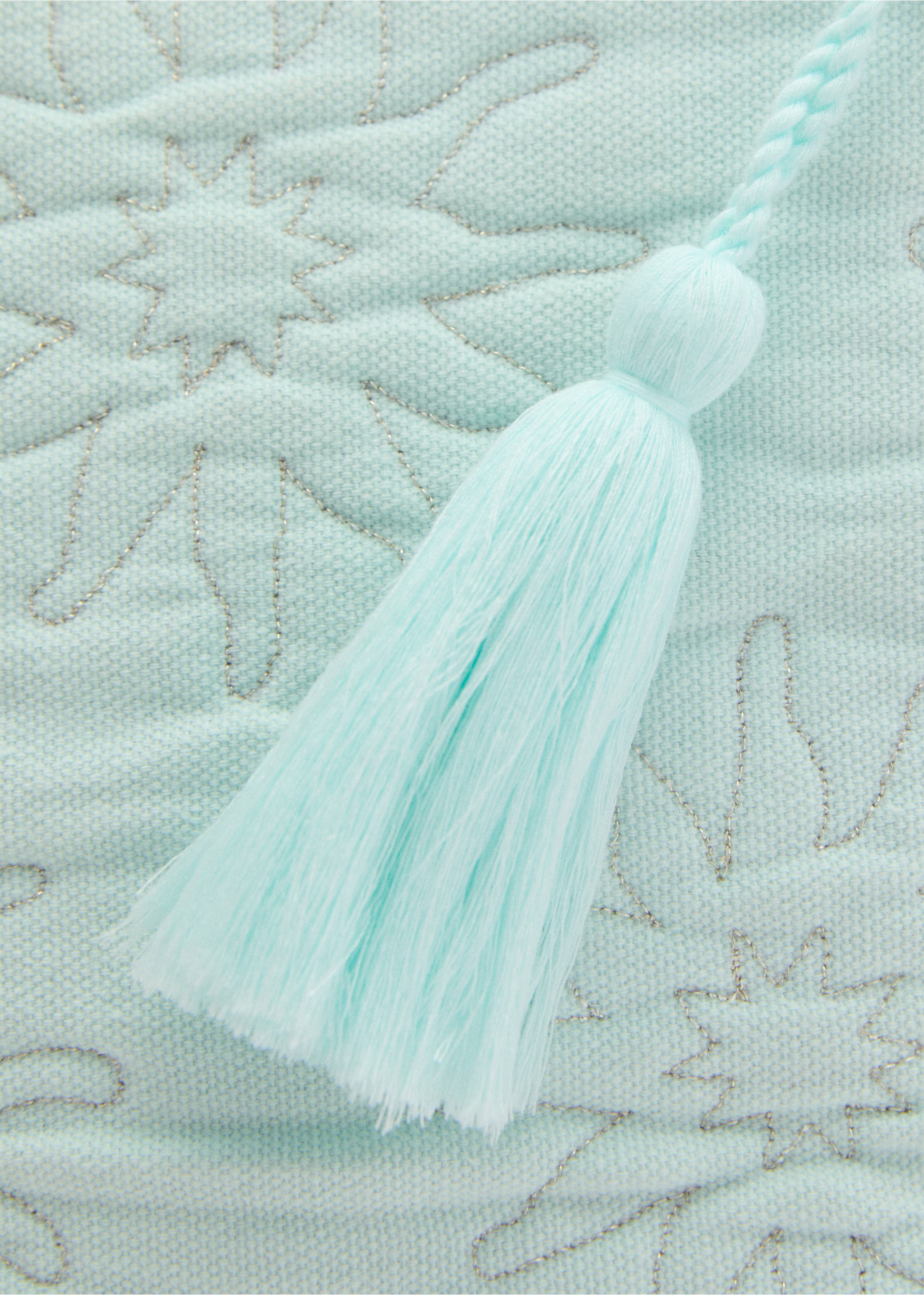 Embroidered details toiletry bag - Details of the article 1, Aqua Green. Ref: 87026717-00.