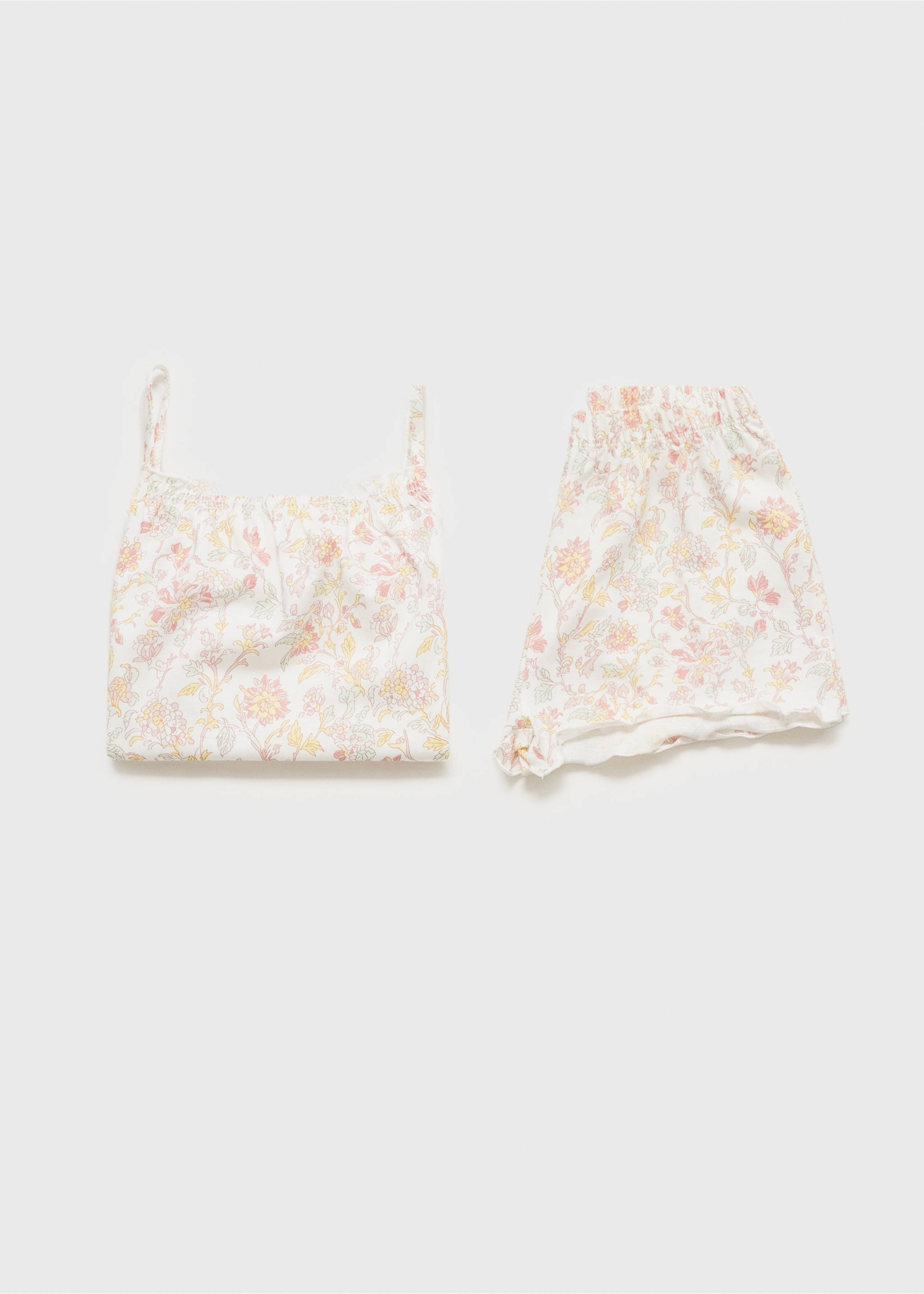 Pyjama met bloemetjesprint - Detail van het artikel 0, Roze. Ref: 87026718-00.