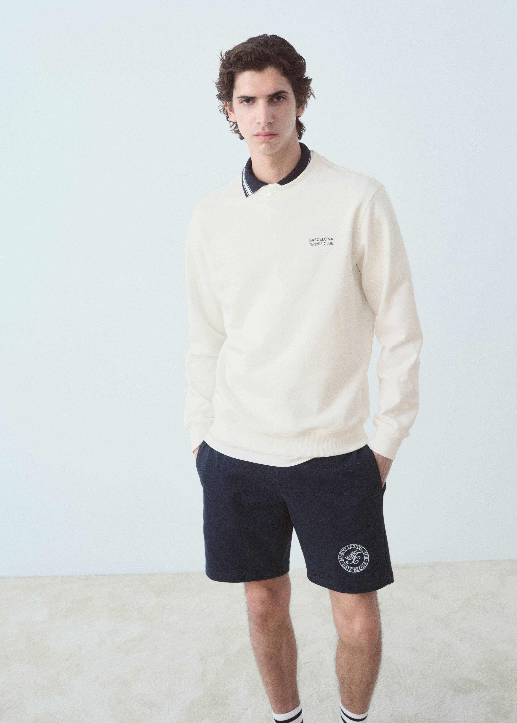 Sudadera algodón estampado texto - Plano medio