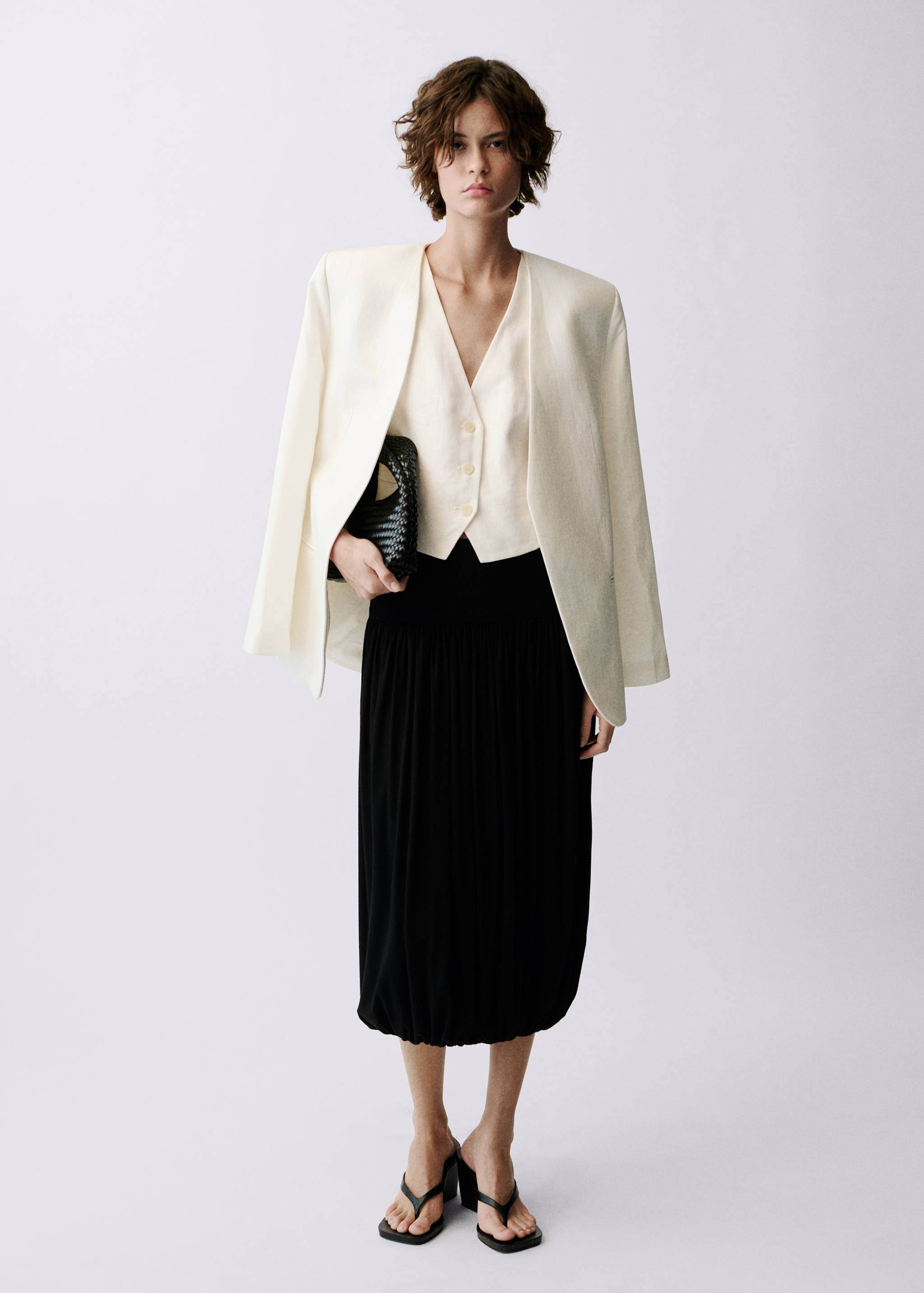 Chaleco traje lino - Plano general