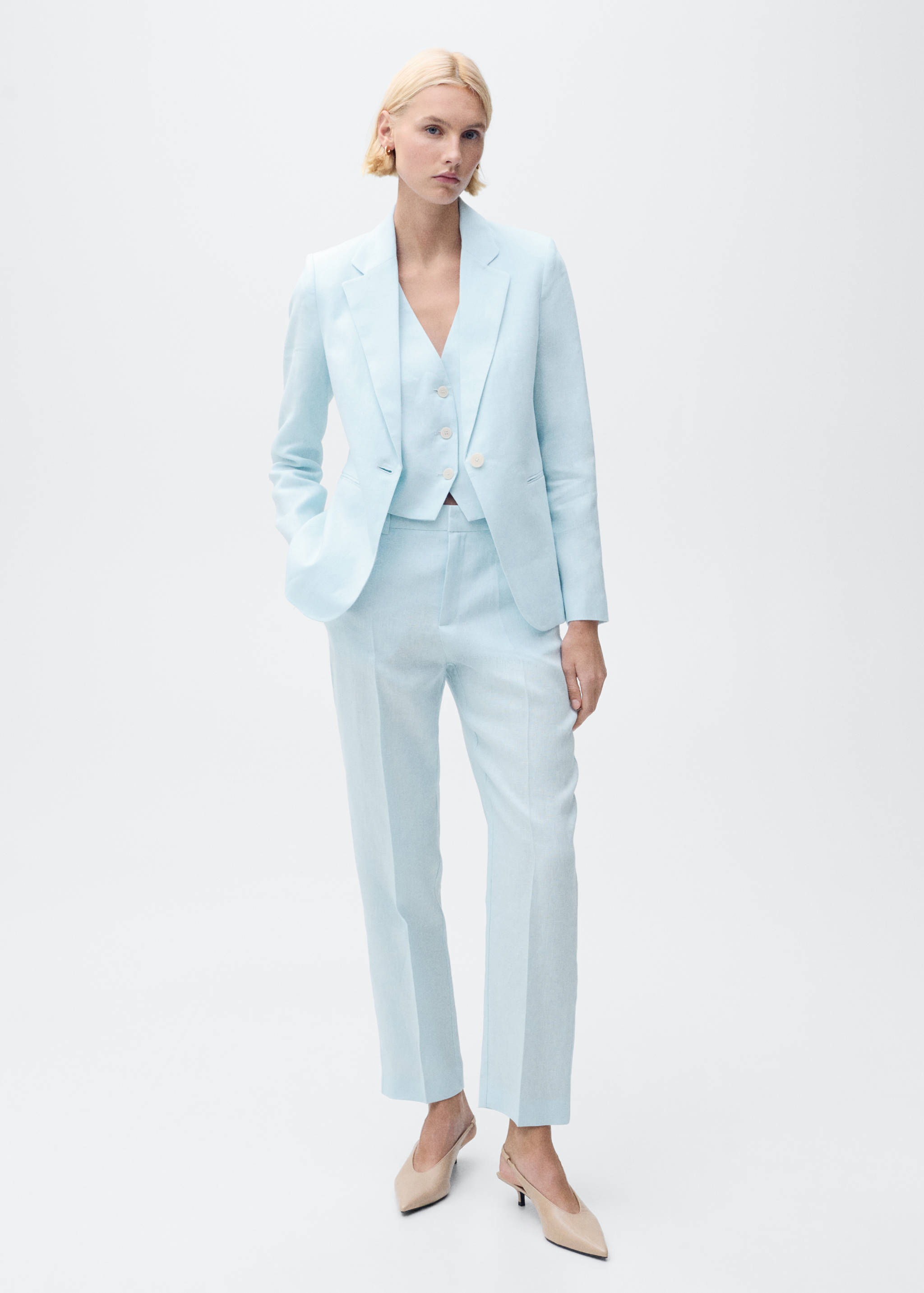 Chaleco traje lino - Plano general