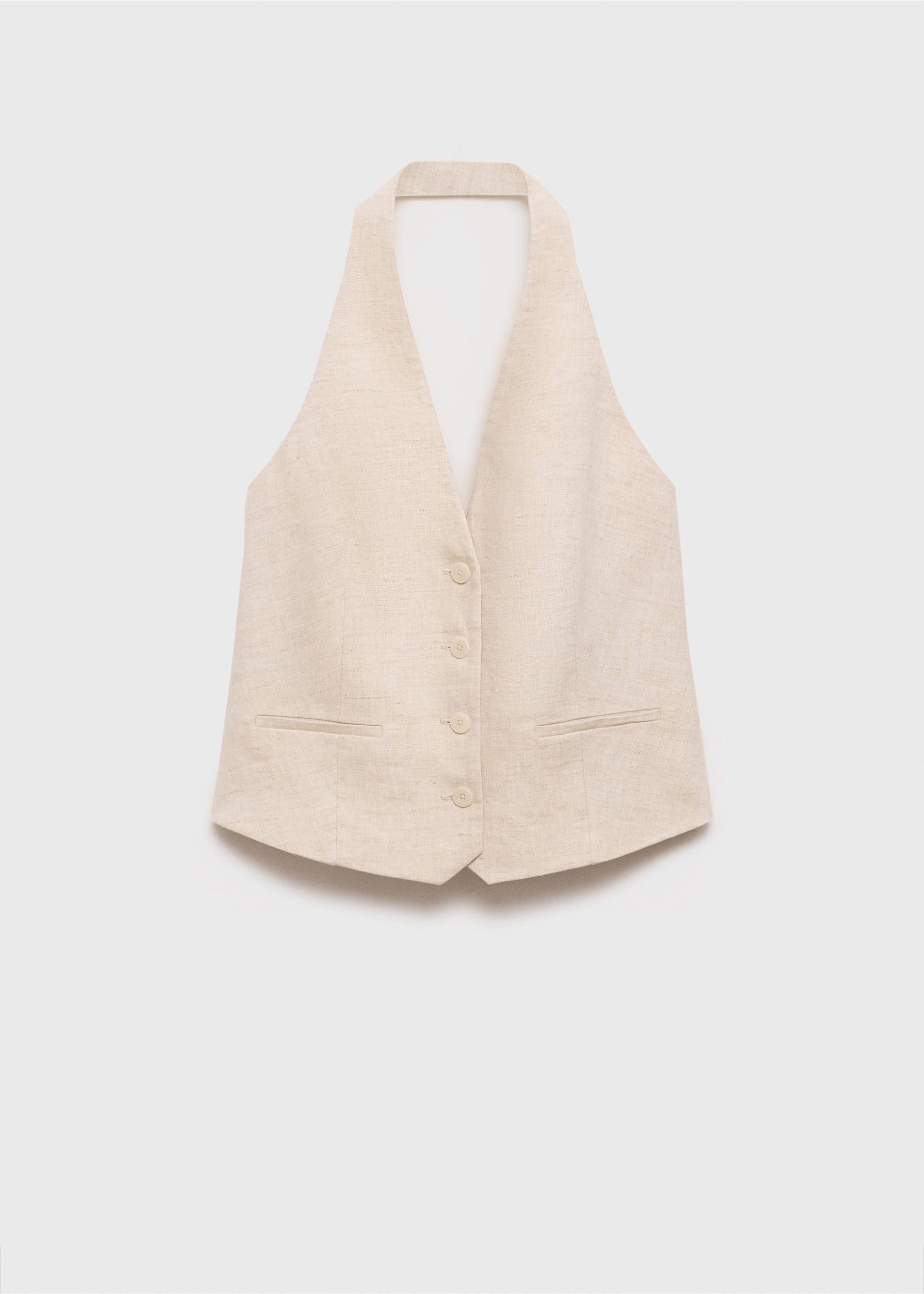 Gilet completo lino - Articolo senza modello, Grigio chiaro/pastello. Ref: 87027164-00.