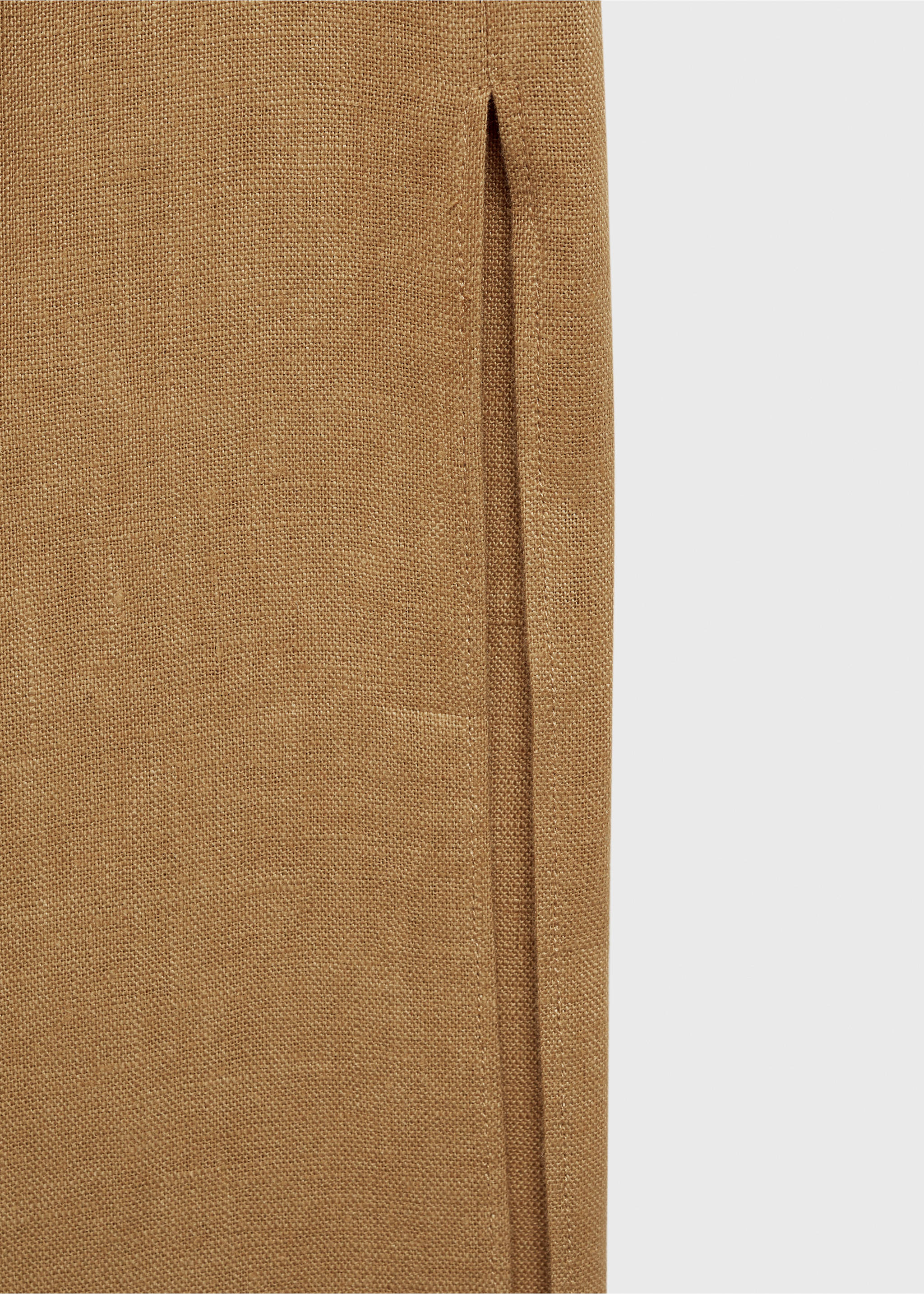 Asymmetrical linen dress - Details of the article 0, Medium Brown. Ref: 87027165-00.