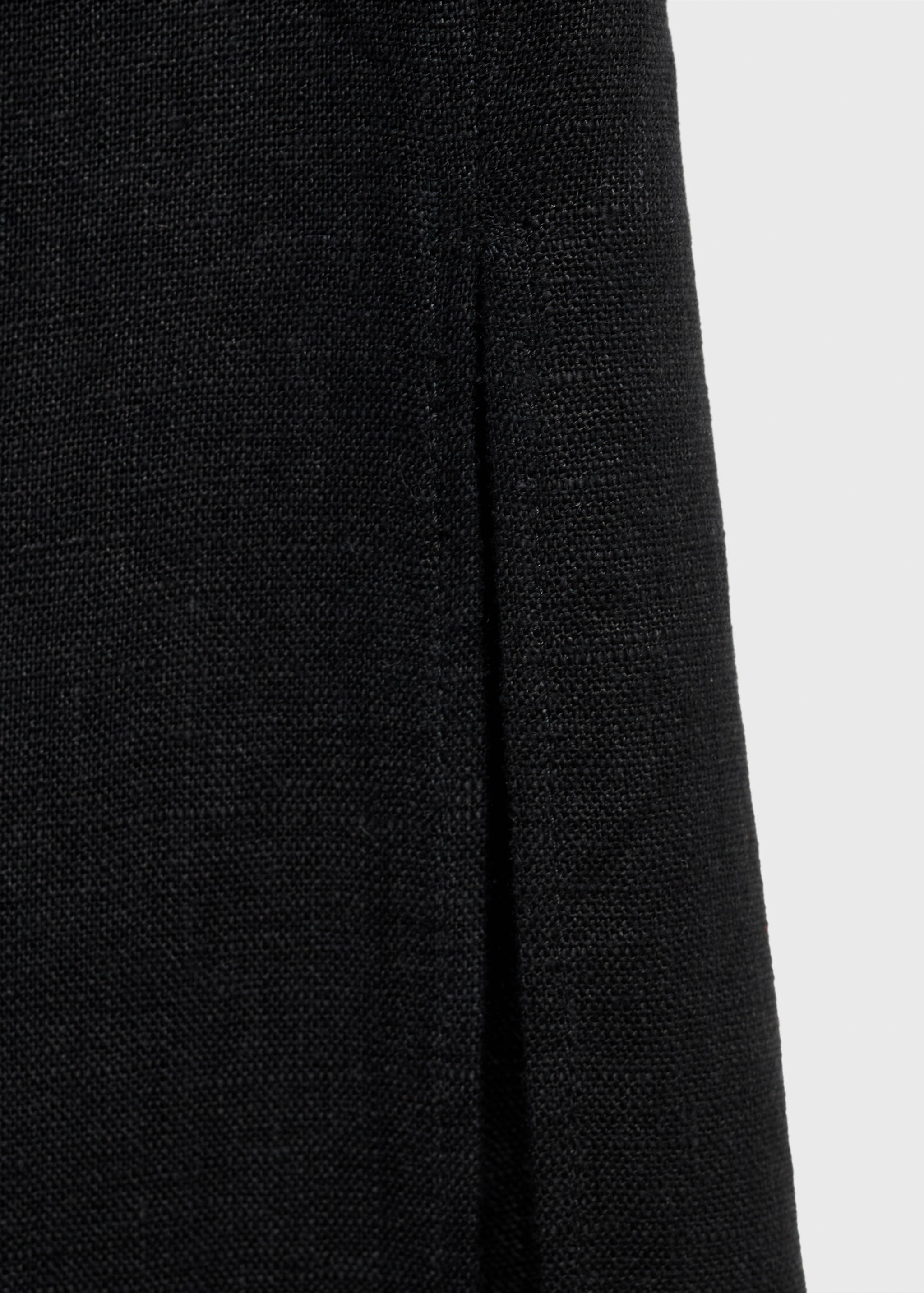 Asymmetrical linen dress - Details of the article 0, Black. Ref: 87027165-00.