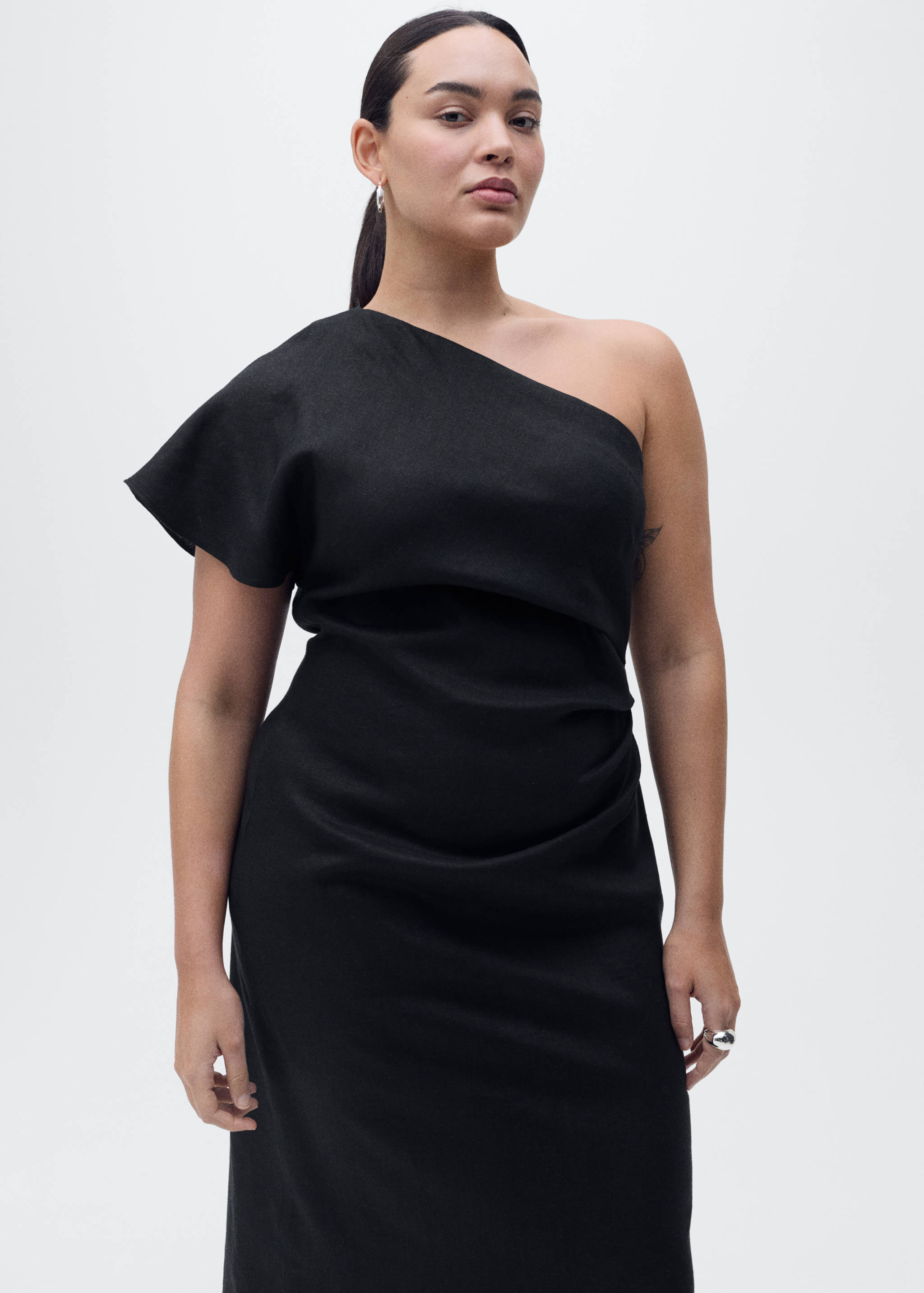 Asymmetrical linen dress - Details of the article 5